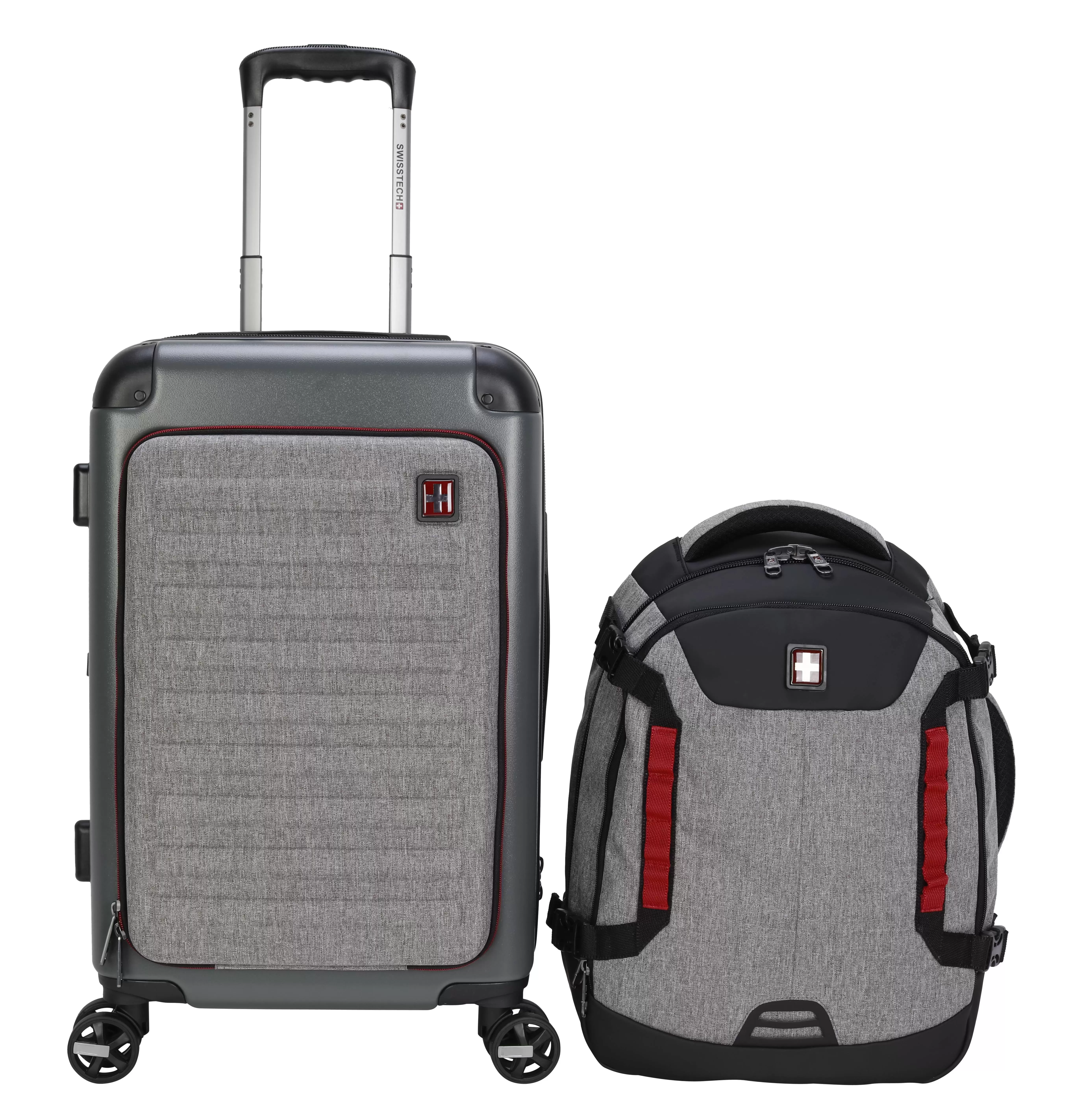 Swiss Tech Hybrid 21Unisex Luggage with Travel Backpack. 2 Piece Set