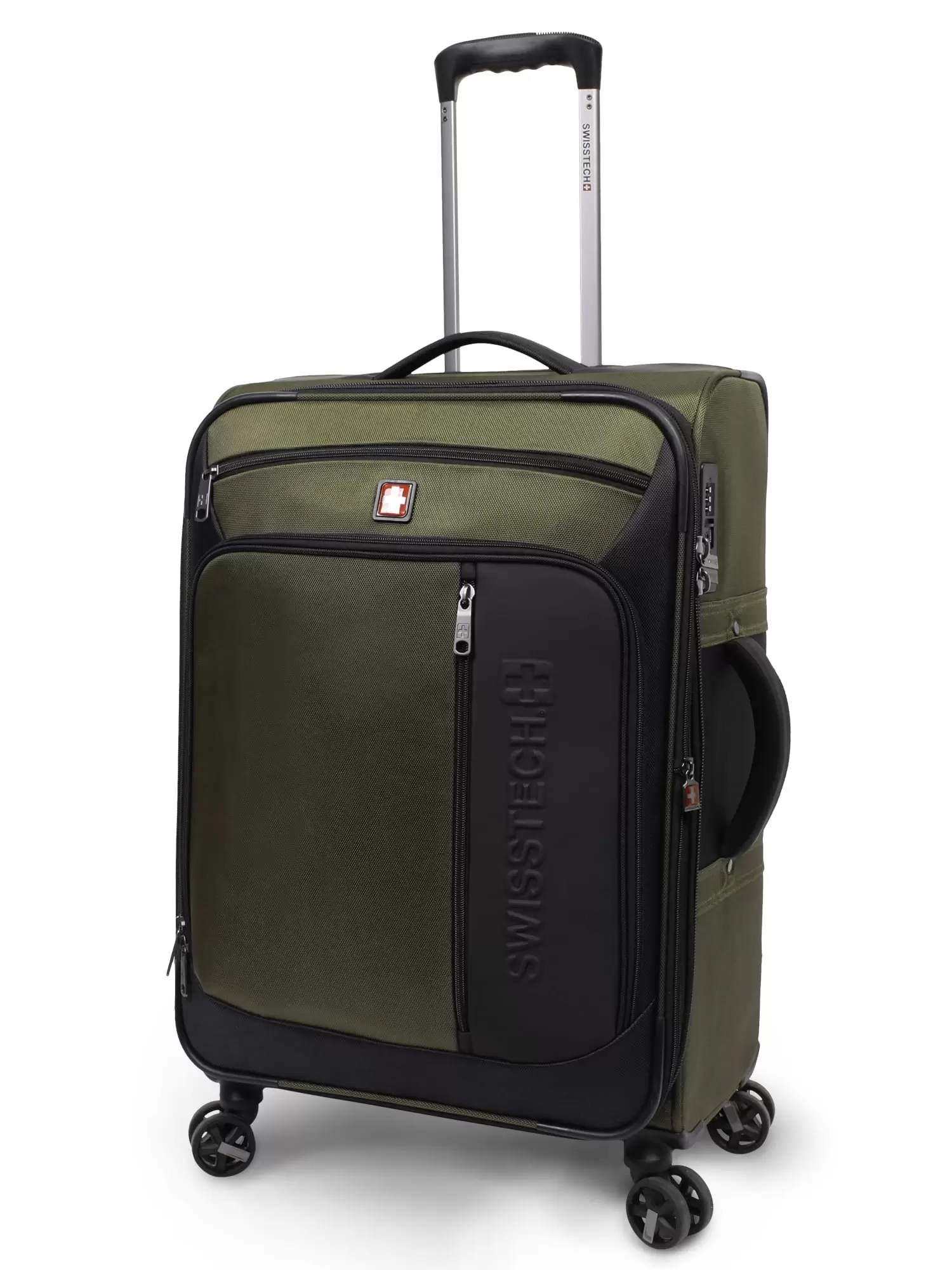 SwissTech Urban Trek 28 Check Soft Side Luggage. Olive (Walmart Exclusive)