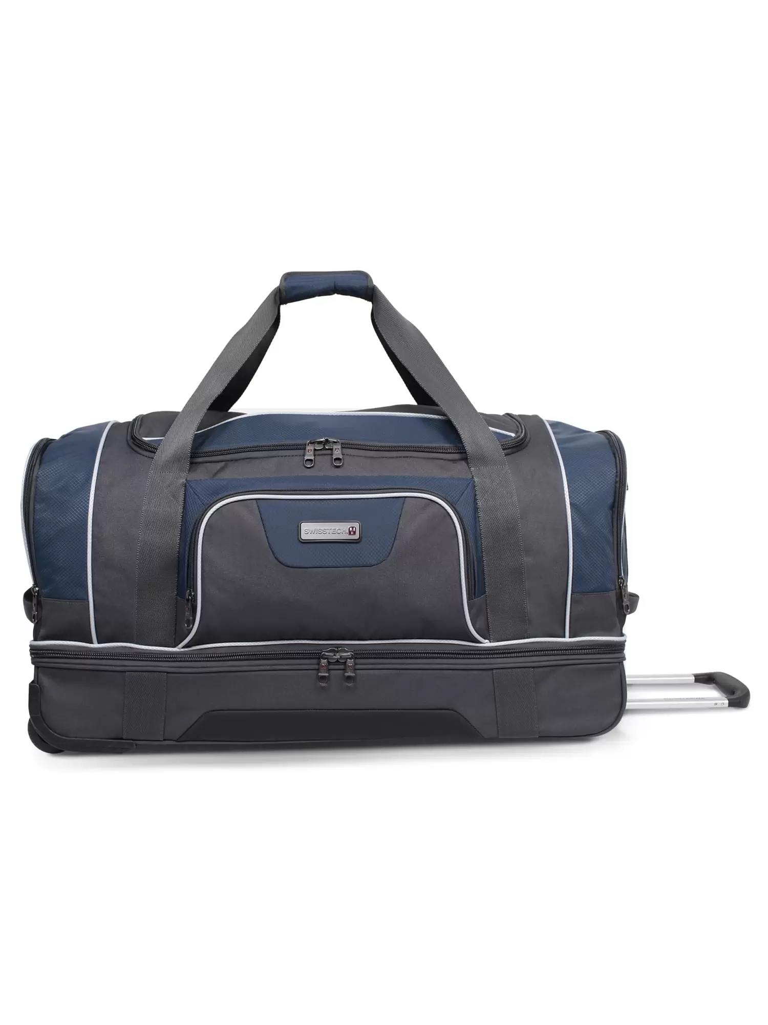 SwissTech Wanderer 30 Rolling Drop Bottom Travel Duffel Bag. Blue