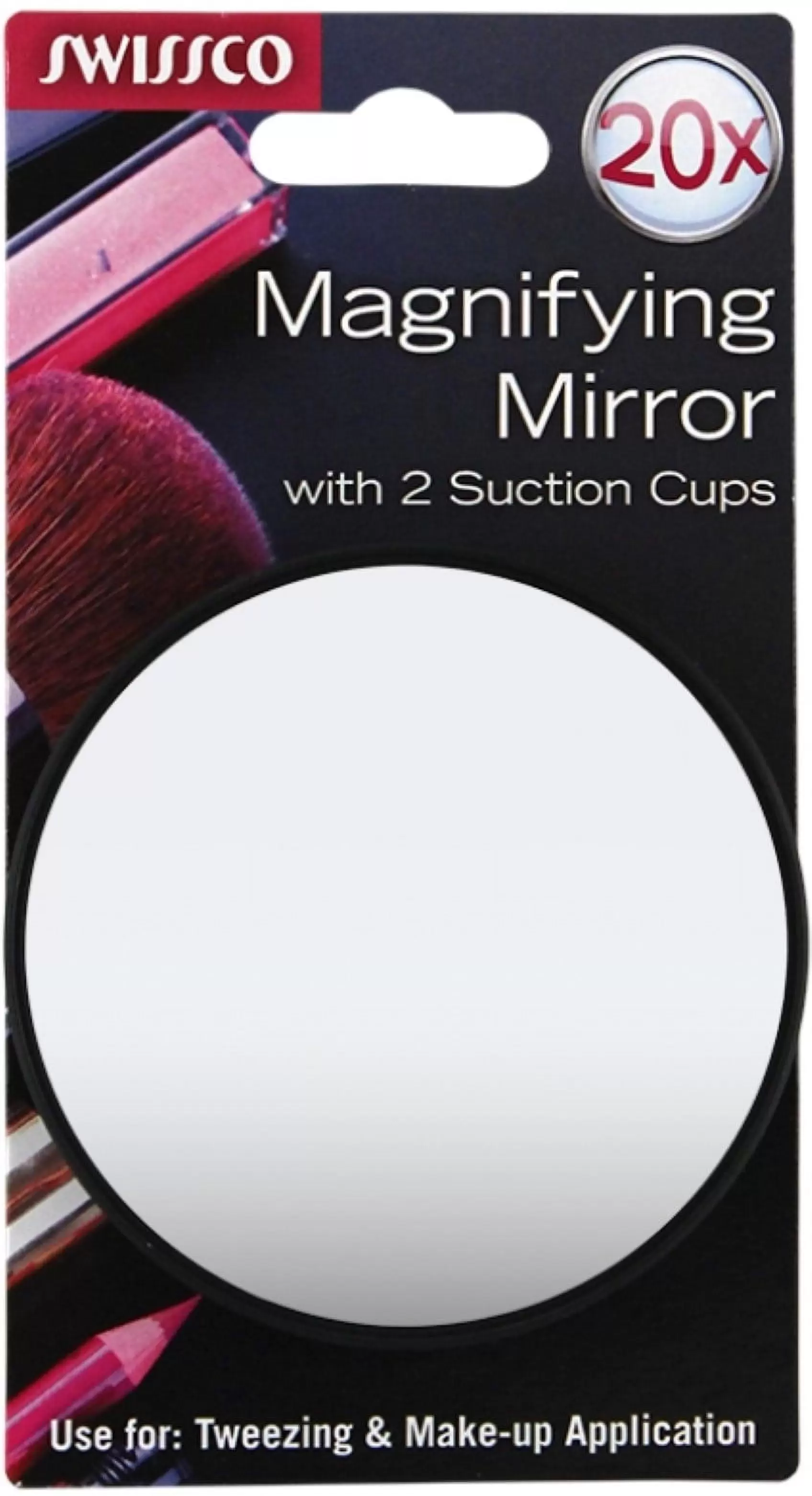 Swissco 20X Magnifying Mirror w. 2 Suction Cups 1 Each