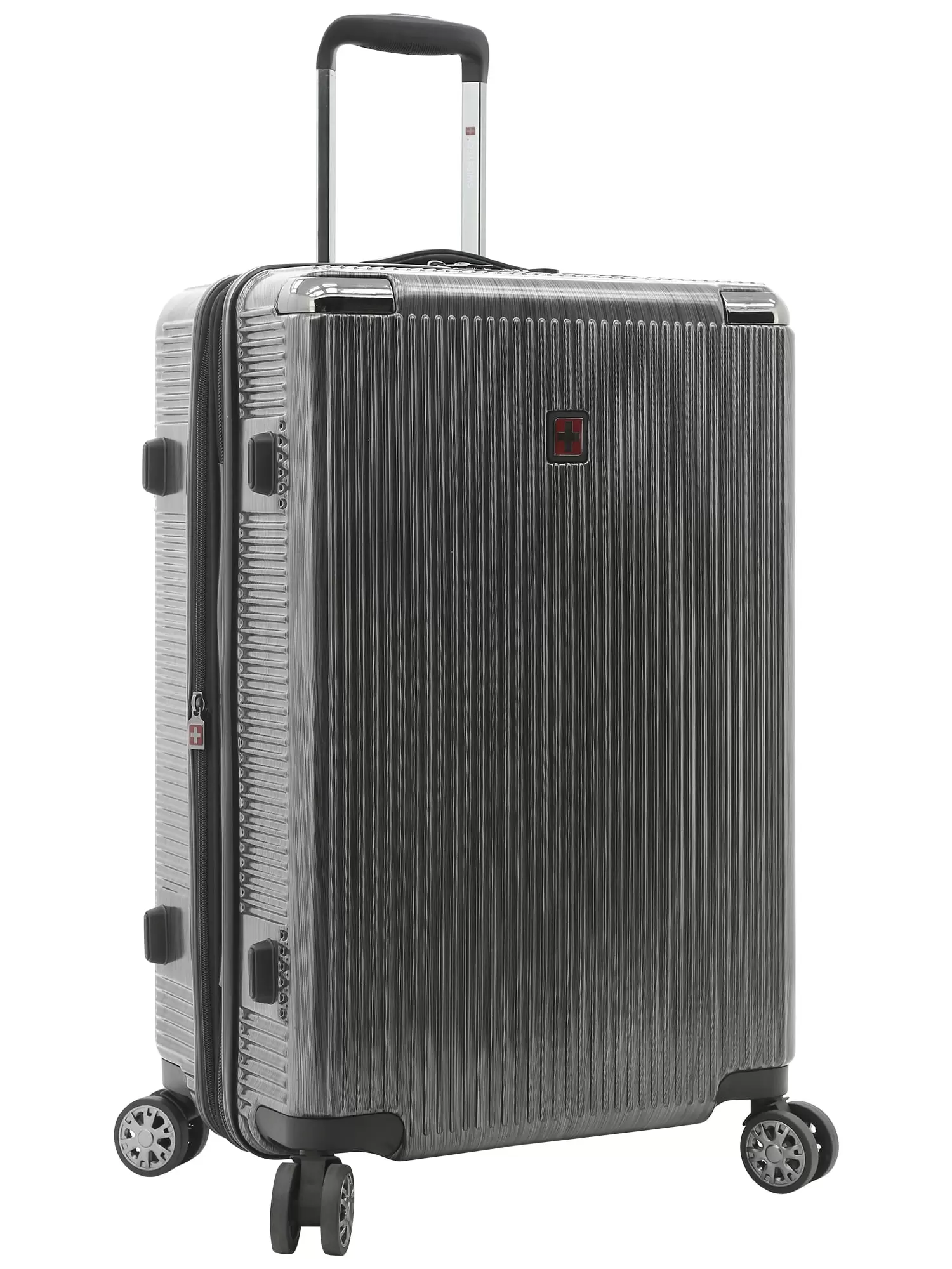 Swisstech Excursion 25 Expandable Hardside Rolling Spinner Checked Luggage - Charcoal