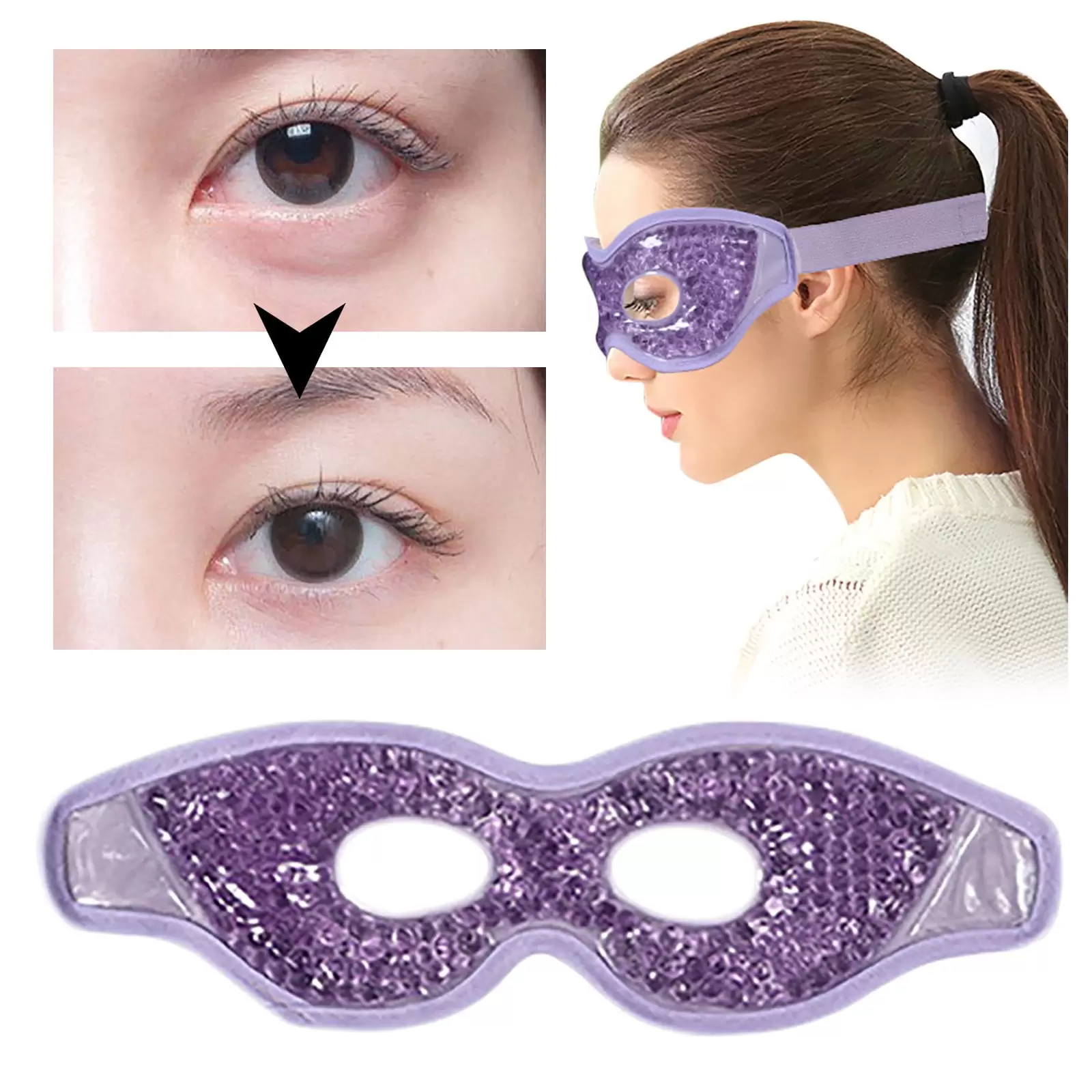 TANGNADE Gel Cooling Eye Mask .Ice Cold Compress for Puffy Eyes .Dry Eyes