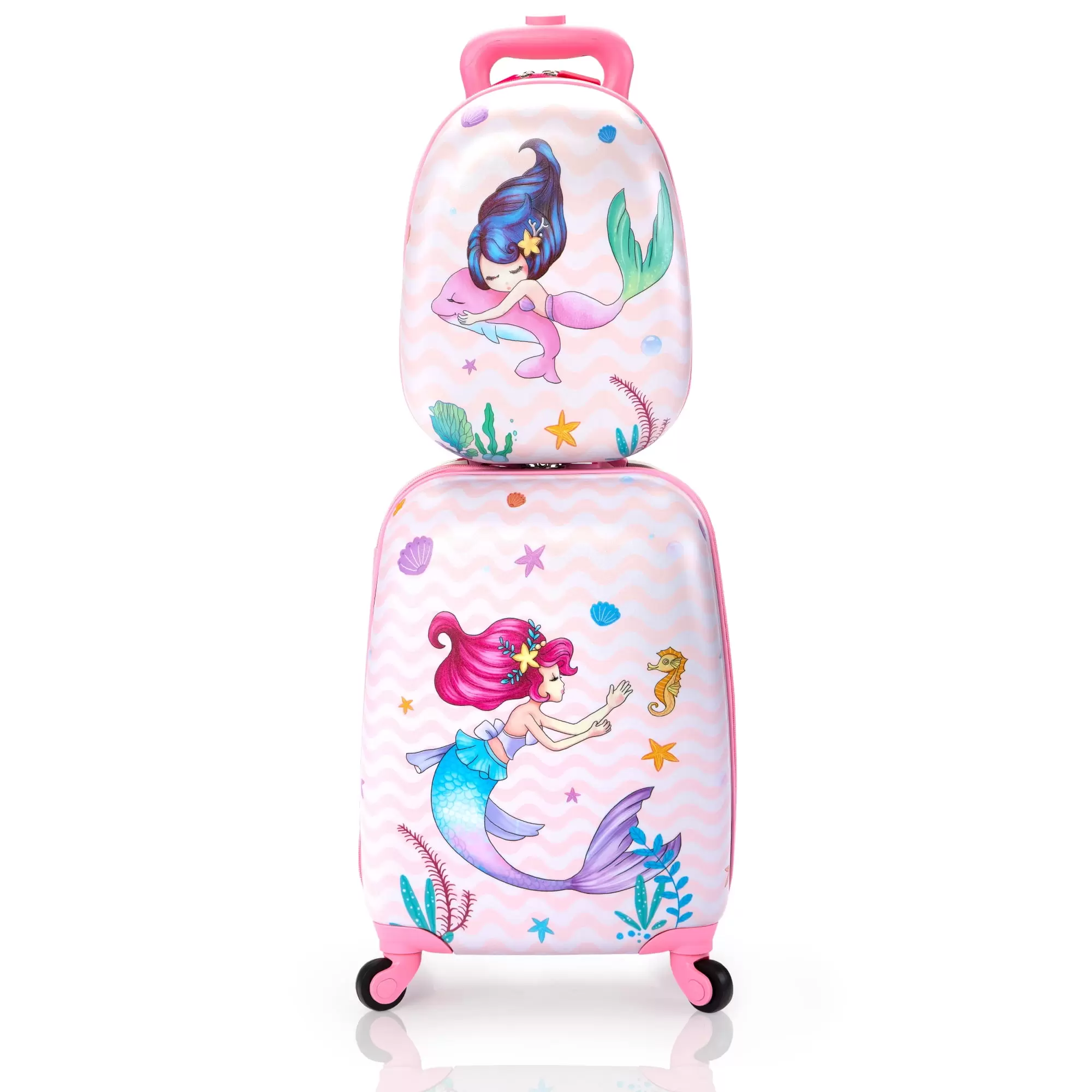 TOBBI Kids Carry on Luggage with Wheels. Kids Luggage Sets for Girls. Toddler Travel Rolling Suitcase with Backpack