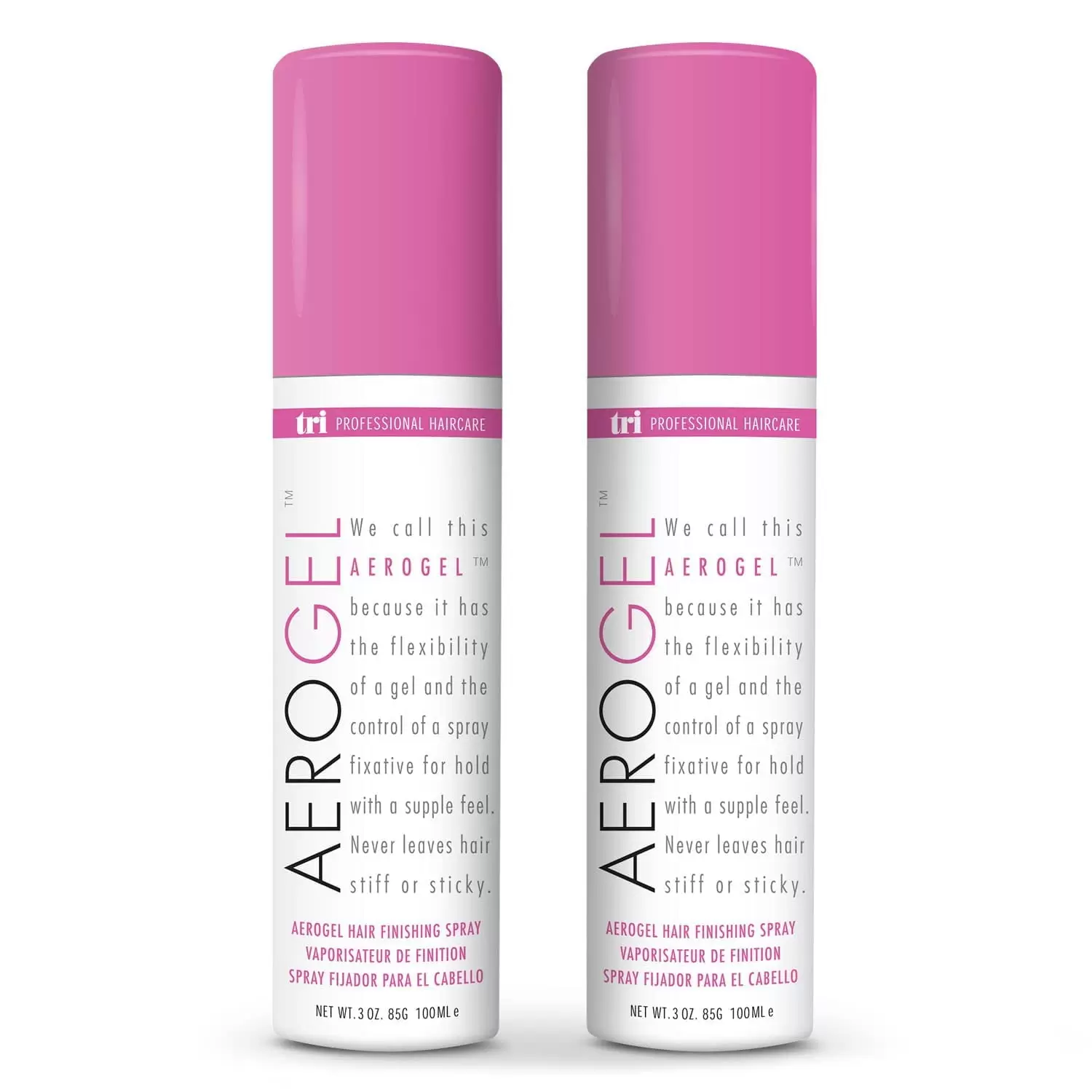 TRI Aerogel Hair Spray - Extra Hold. Free & Clear Hairspray Firm Hold for Women. Travel. Volume Fixer & Non-Sticky Essentials. Flexible Bottle. Scented - (3oz. Pack of 2)