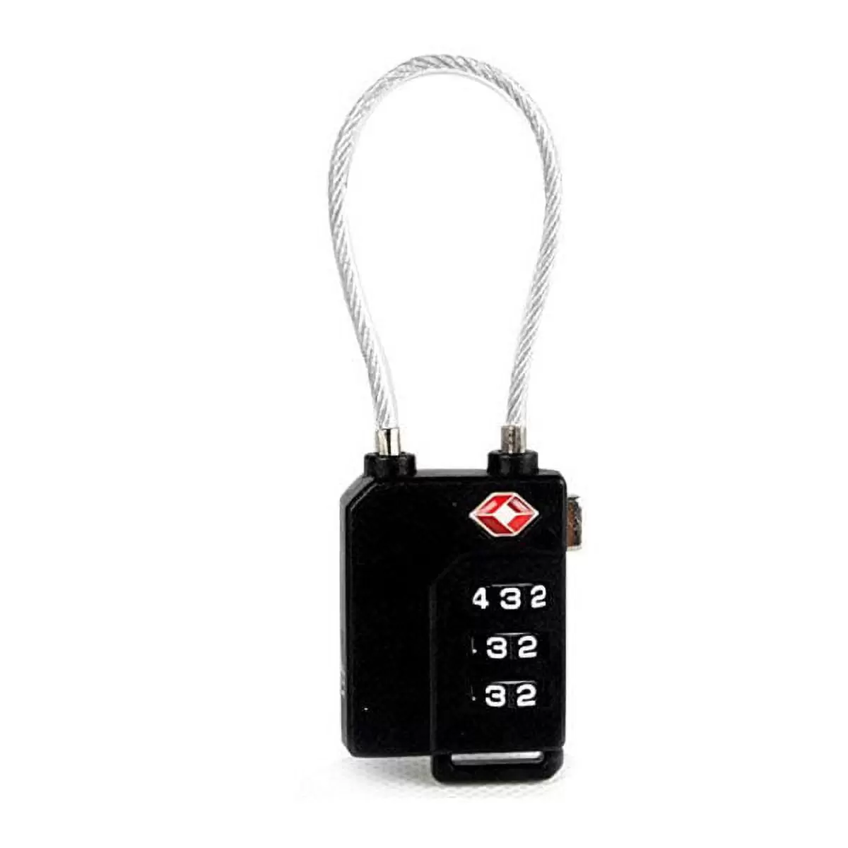 TSA Approved Security Cable Luggage Locks 3-Digit Combination Password Padlocks (Black)