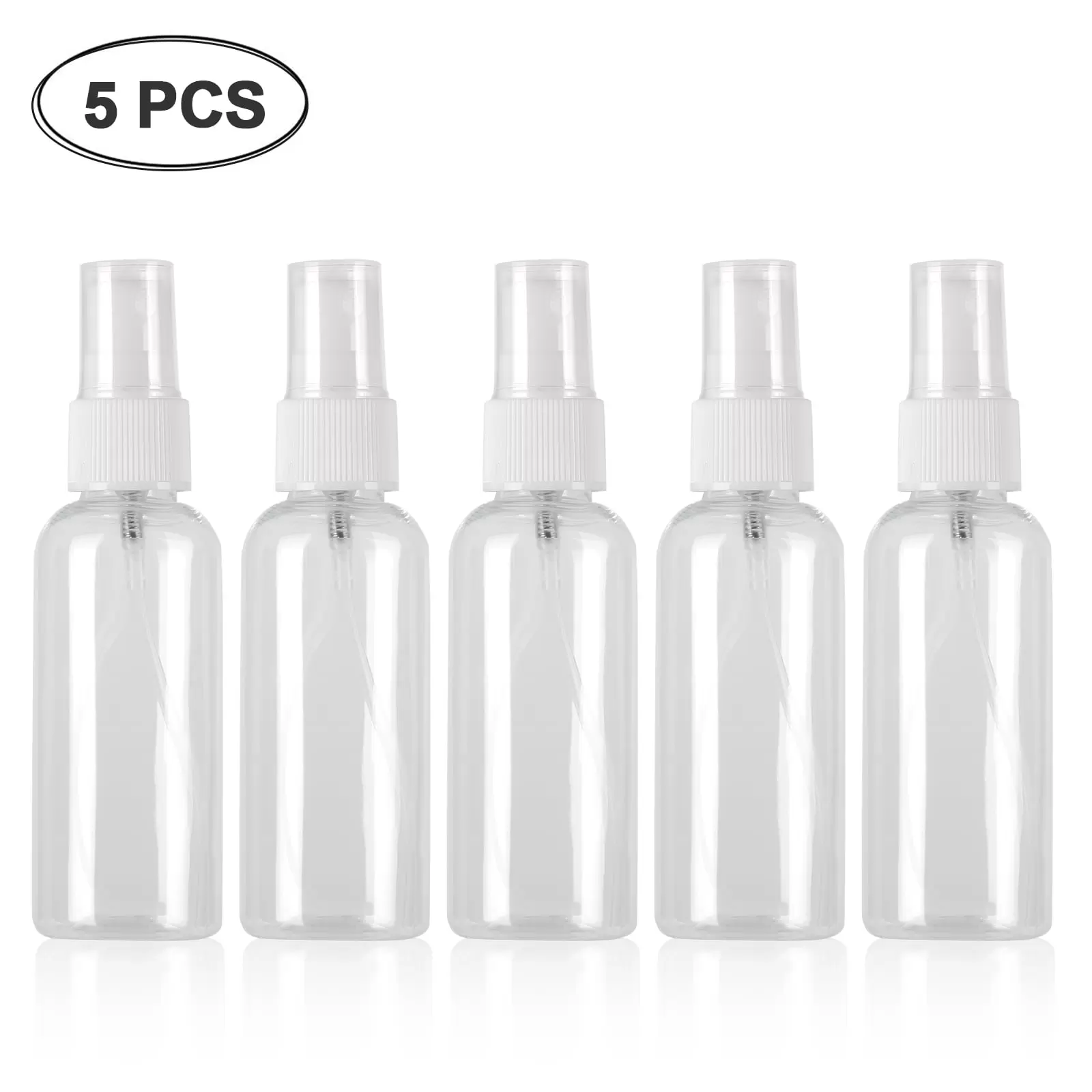 TSV 10/5Pcs Plastic Spray Bottles. Fine Mist Sprayer Bottle. Clear Travel Size Bottle. Mini Empty Refillable Reusable Liquid Container for Perfume. Make-Up Remover. Cleaning Products. Anti-Leakage