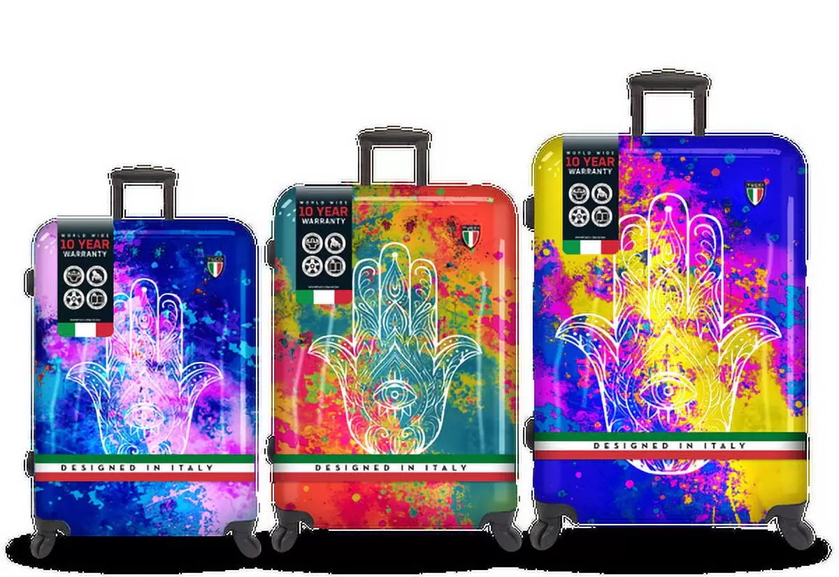 TUCCI Disegno - Emotion Art Exotic Hamsa 3-Piece Hardside Luggage Set