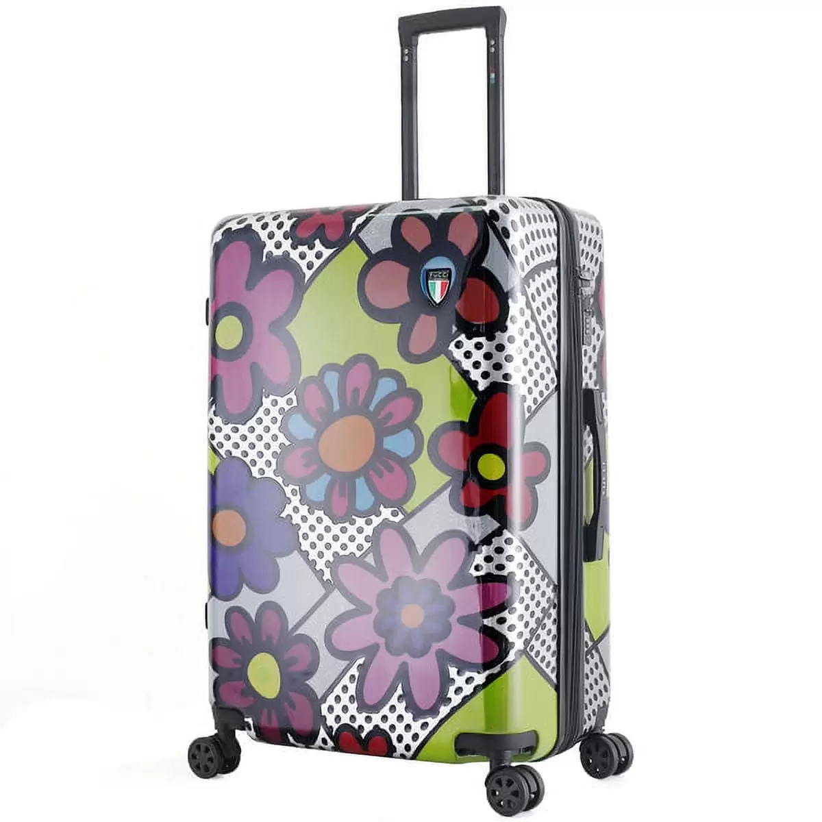 TUCCI Disegno - Pop Art Flower Dots 28-inch Large Hardside Luggage