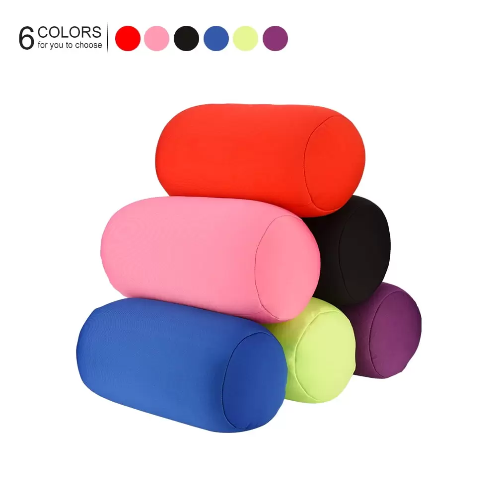 Tebru Micro Mini Microbead Back Cushion Roll Throw Pillow Travel Home Sleep Neck Support Comfortable. travel neck support. back cushion