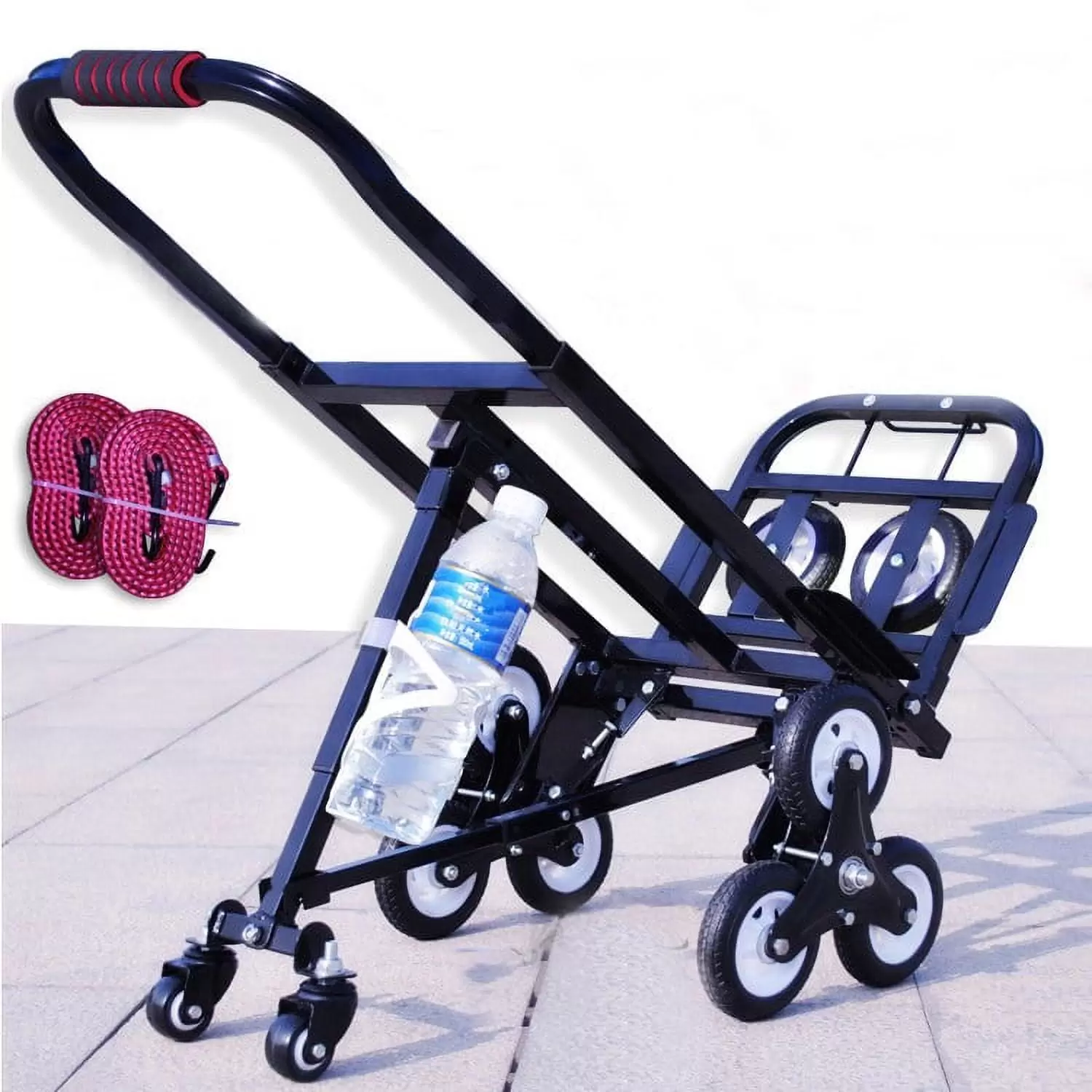 Techtongda Foldable Folding Stair Climbing Hand Truck Luggage Cart Backup Wheels with turning wheel