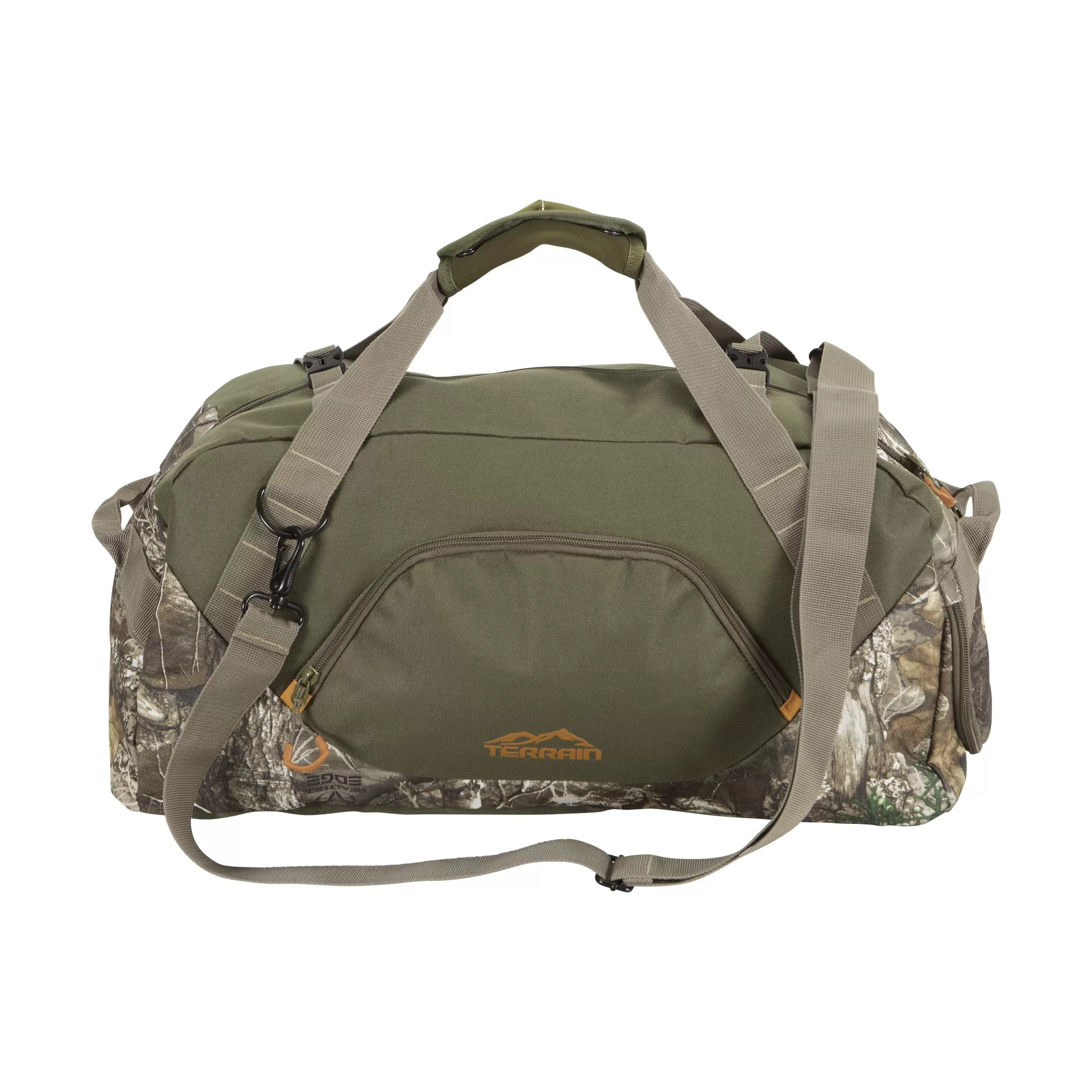 Terrain Basin Handheld Sports Duffel Bag. Small. Olive Realtree Edge. Men's Small. Zipper Closure