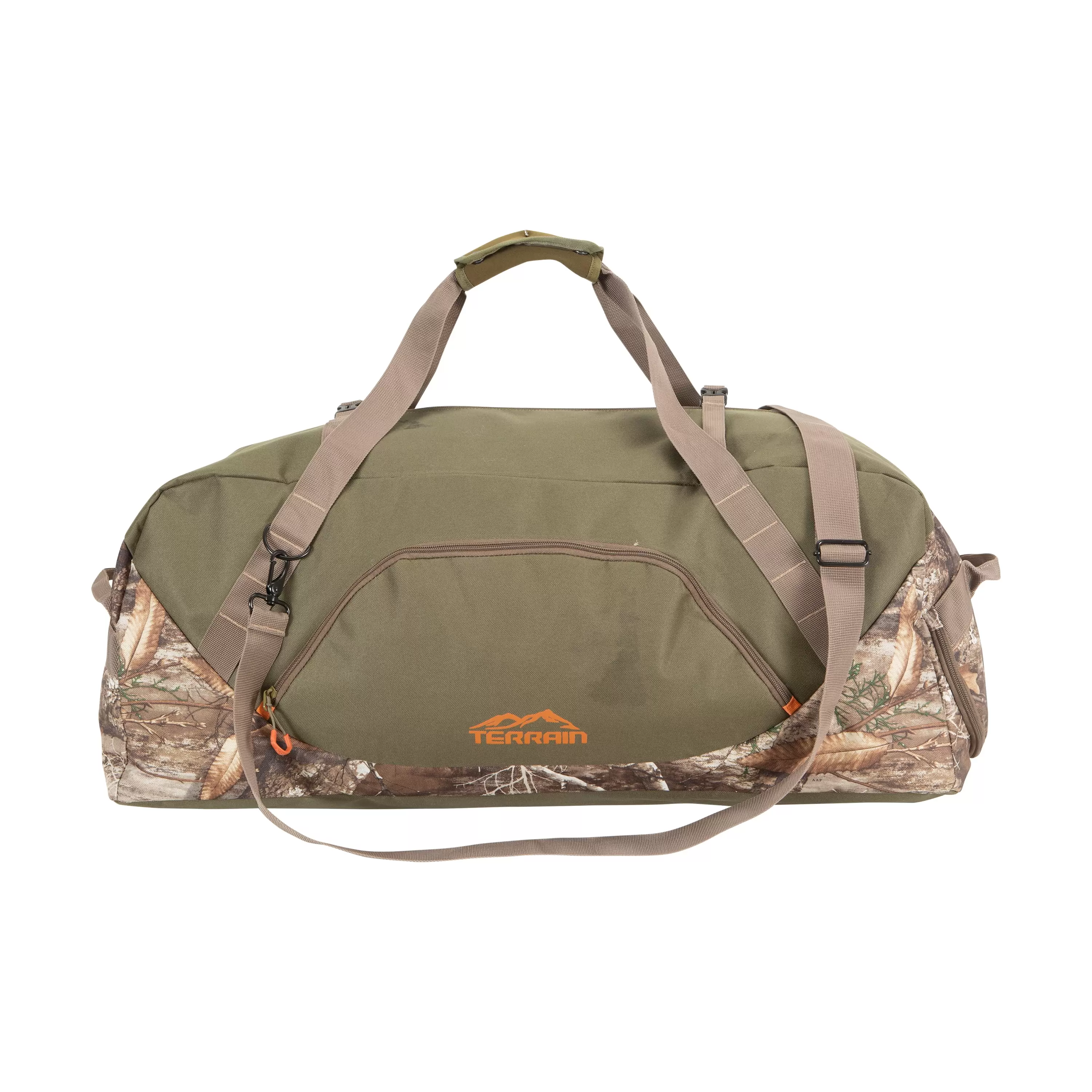 Terrain Basin Travel Duffel Bag. Medium. Realtree Edge. Sports Duffel Bag for Hunting. Polyester. 3 Pockets