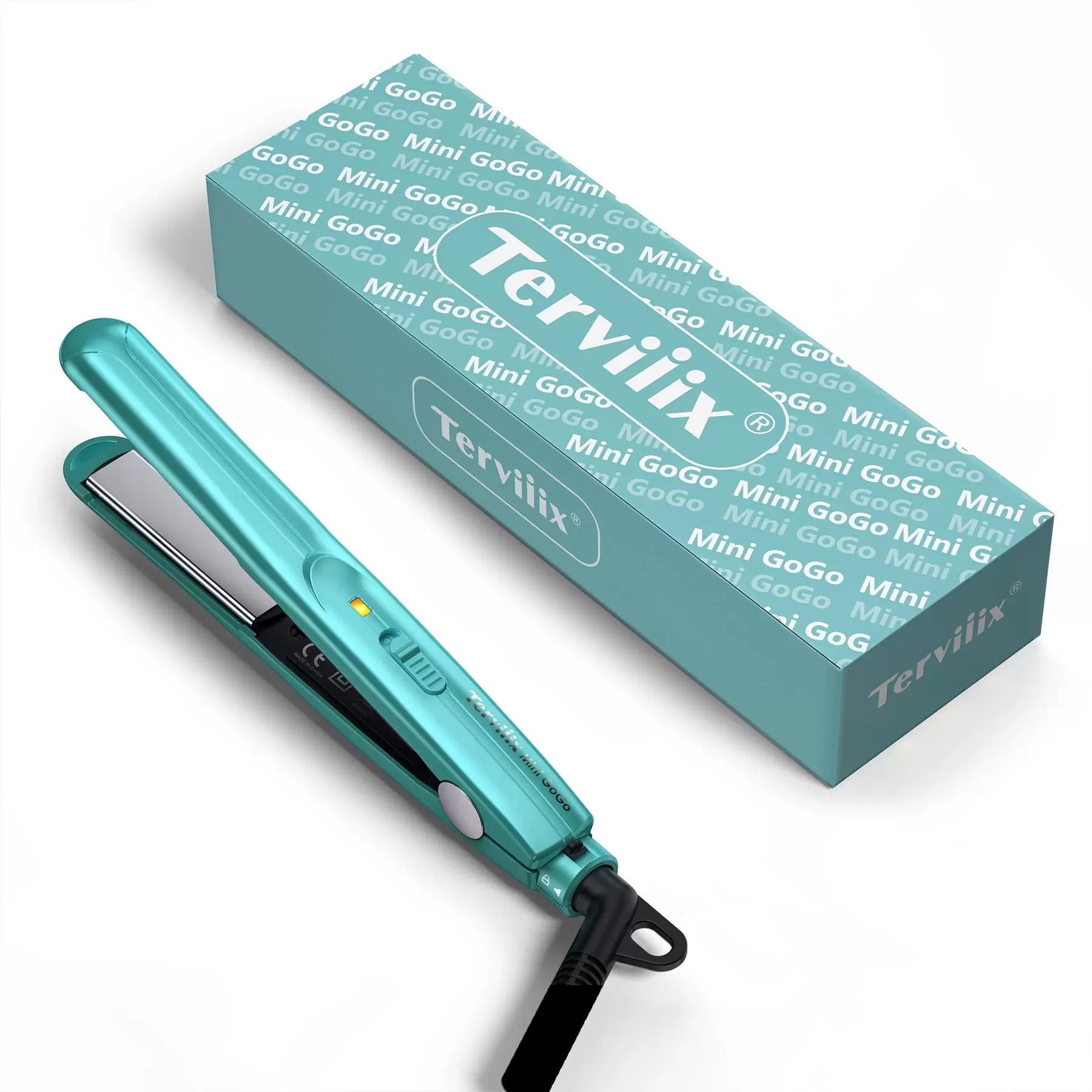 Terviiix Mini Flat Iron for Travel. 1/2'' Small Portable Hair Straightener for Hair Styling. Blue