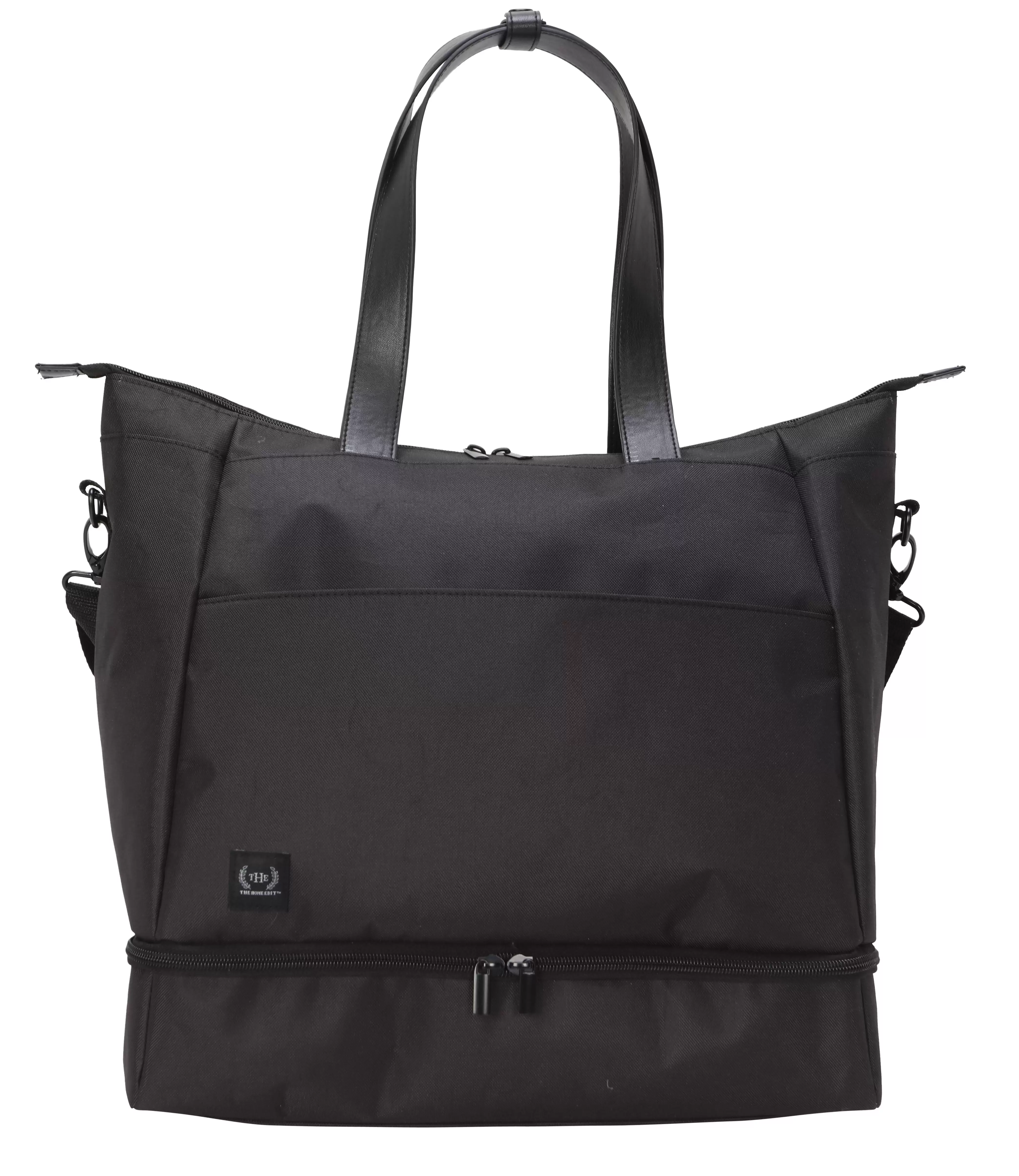 The Home Edit Travel Drop Bottom Weekender Duffel. Black