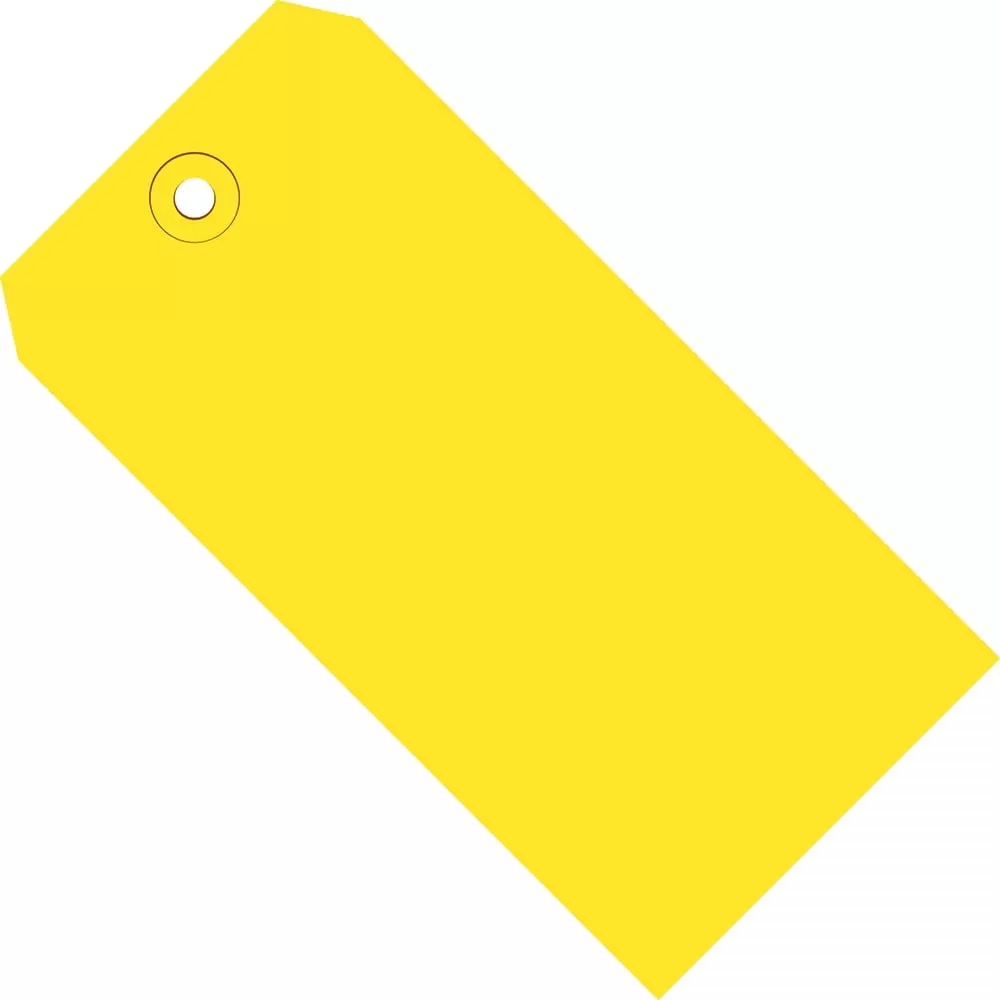 The Packaging Wholesalers Shipping Tags 13 Pt. 6 1/4 x 3 1/8 Yellow 1000/Case G11081C