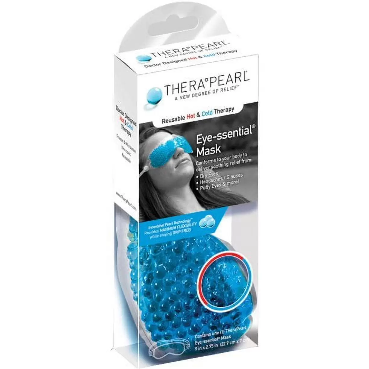 Thera Pearl Reusable Hot & Cold Therapy Eye Flexible Essential Mask. 4-Pack