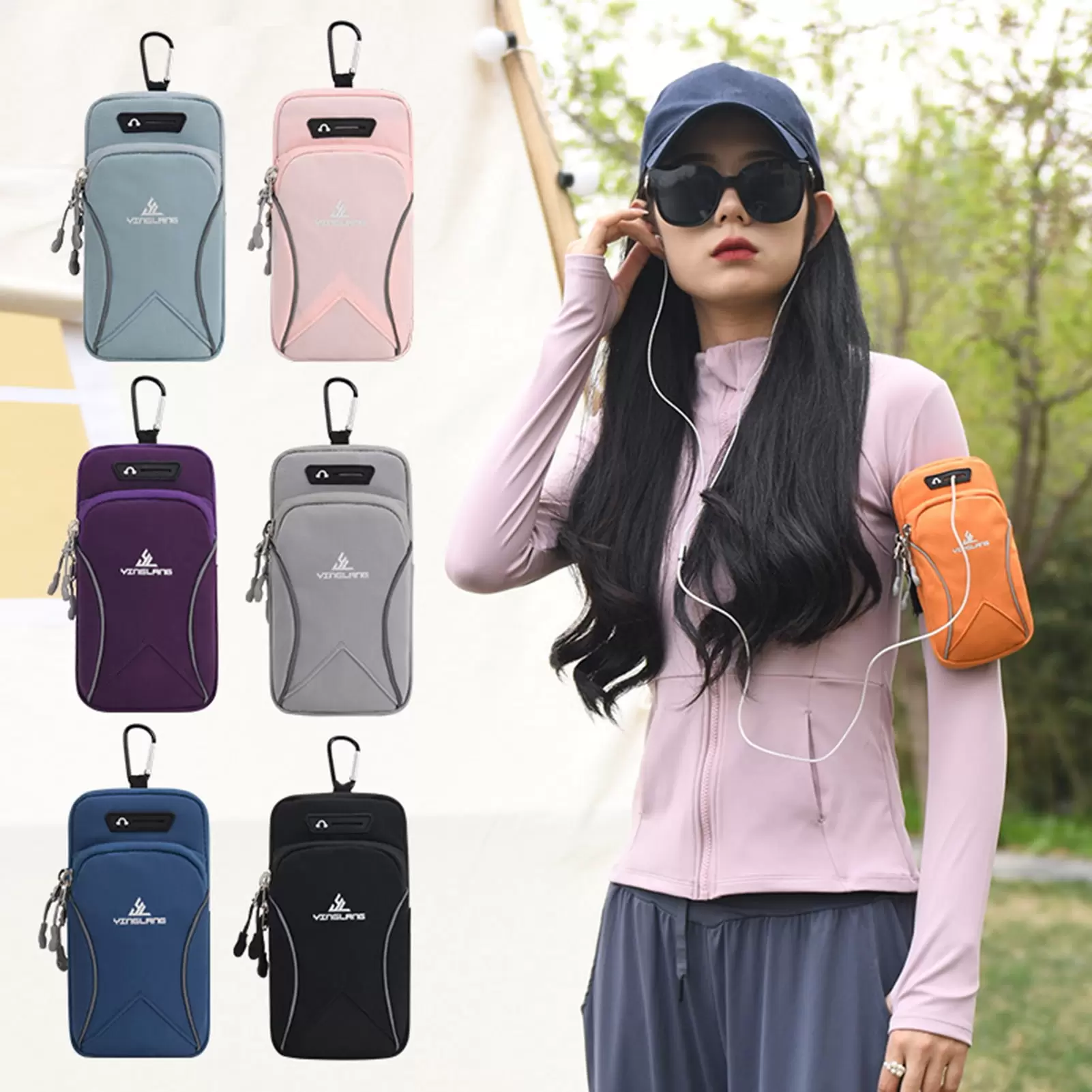 Tnobhg Waterproof Sports Phone Bag Sweat-proof Oxford Fabric Comfortable Breathable Phone Bag for Women Supply