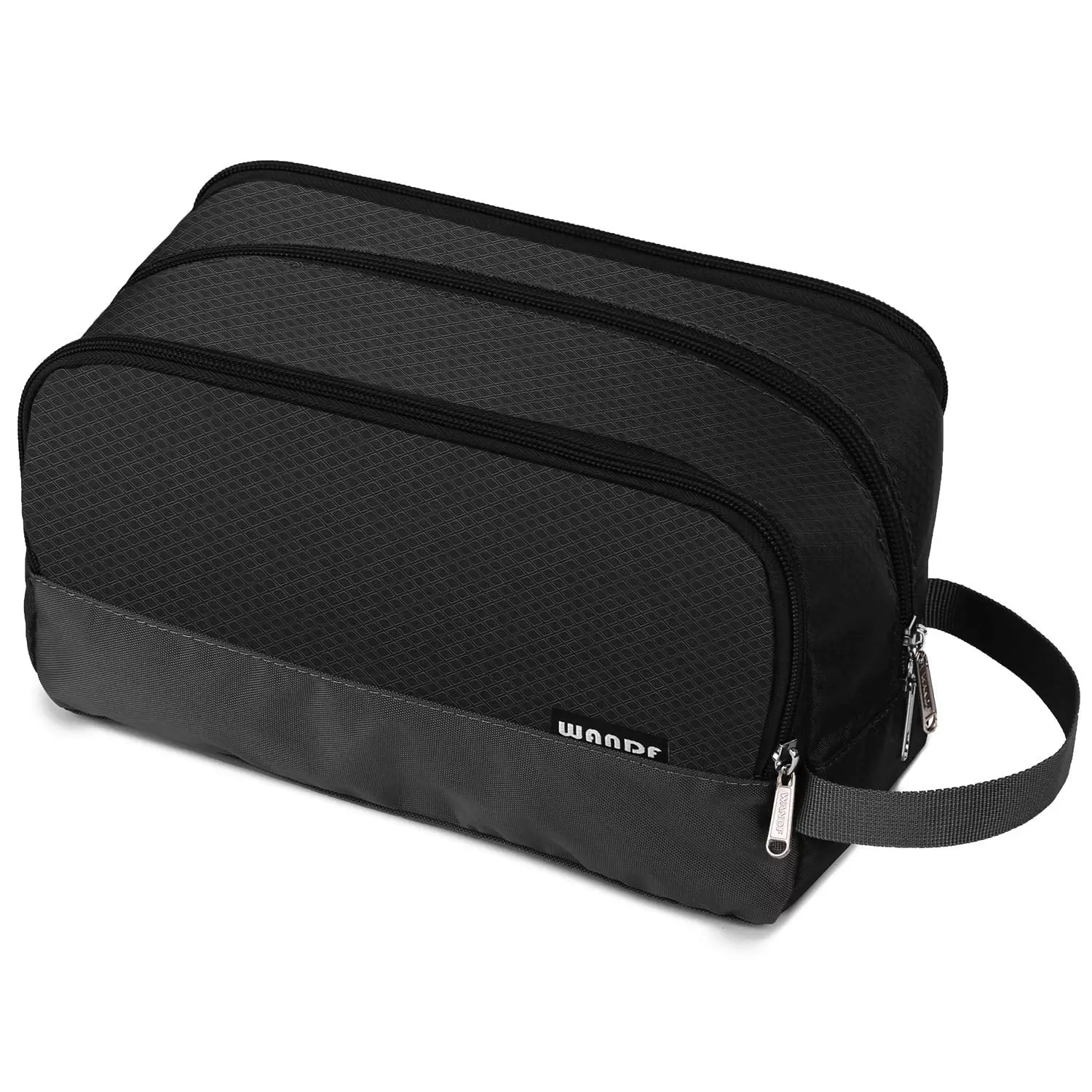 Toiletry Bag Small Nylon Dopp Kit Lightweight Shaving Bag for Men and Women (Black)