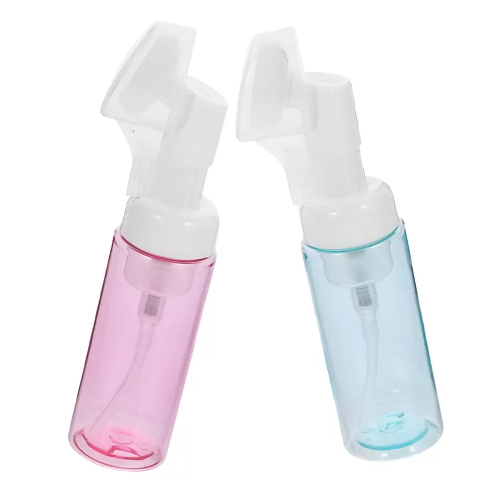 Transparent Foam Bottle Mousse Cleasing Milk Face Wash Empty Foaming Pump 2 Pcs