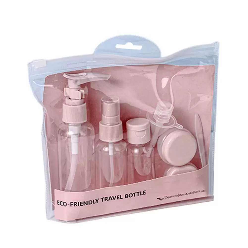 Travel Bottles Kit. Leak Proof Portable Toiletry Containers Set. Clear PET Flight Size Cosmetic Containers for Lotion. Shampoo. Cream. Soap.Women and Men. Set of 8