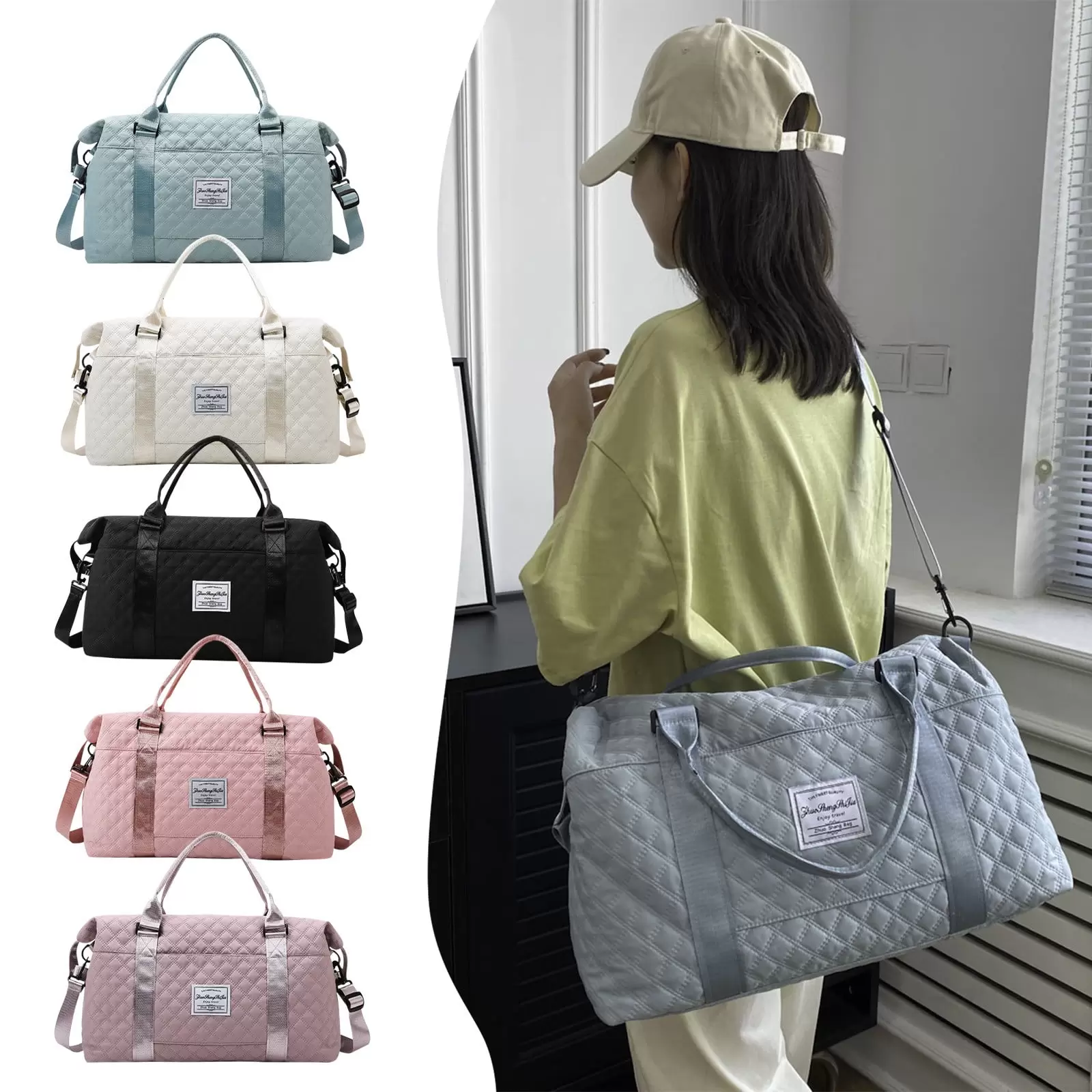 Travel Duffle Bag For Women. Sport Gym Tote Bag With Toiletry Bag. Large Carry On Overnight Bag For Women Girls Travel. Gym Bag For Labor And Delivery Bag