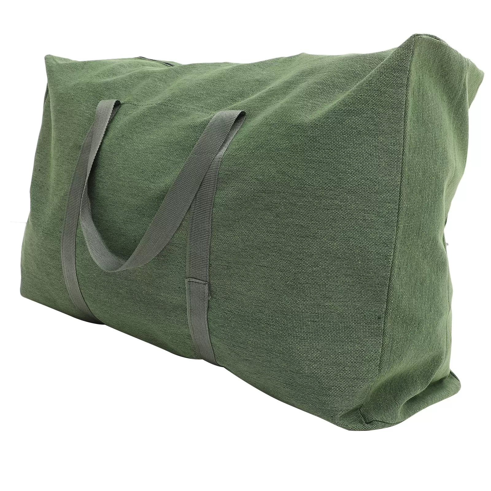 Travel Duffle Bag Zipper Canvas Travel Bag with Handle Luggage Storage Bag Olive Green