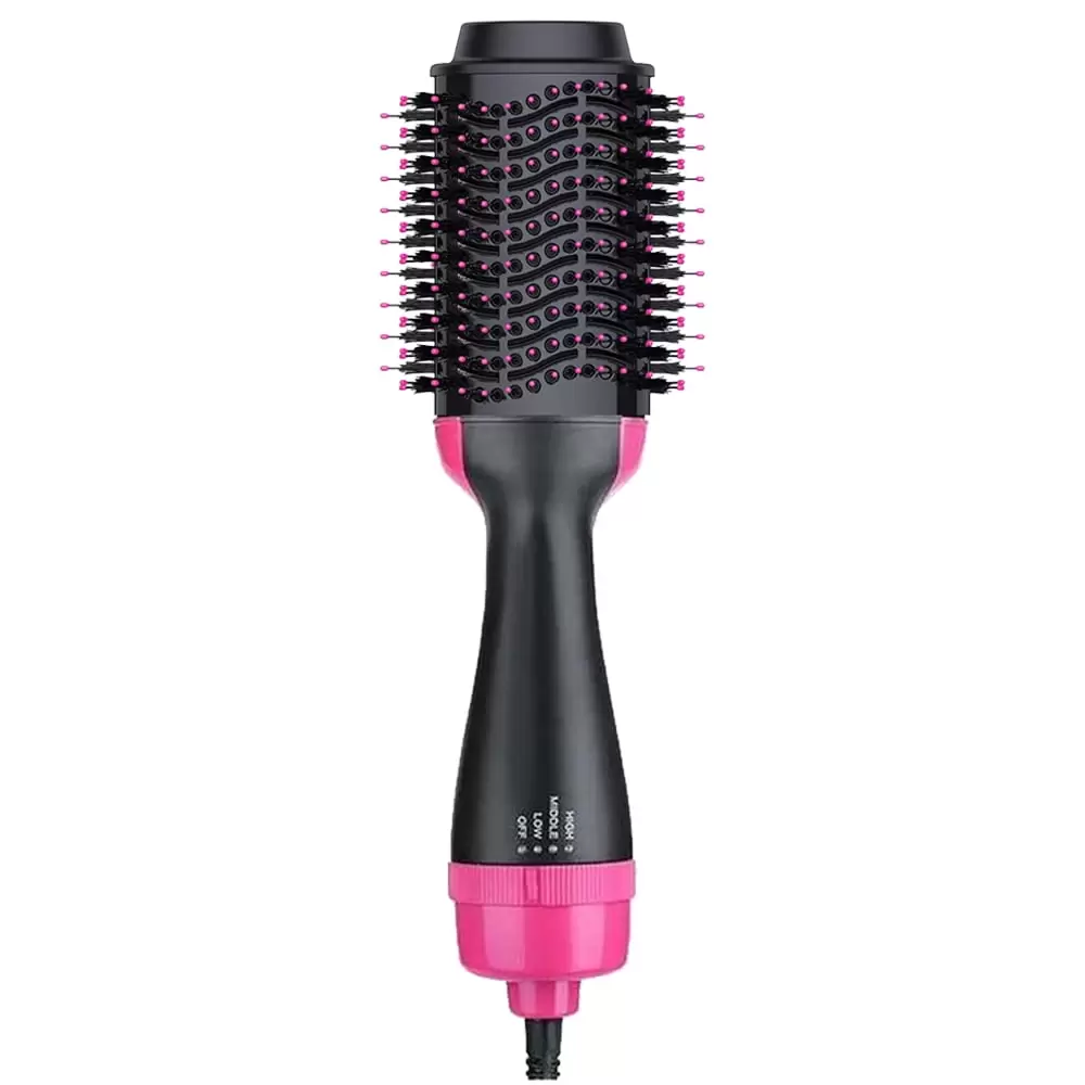 Travel Hair Brush. 3/4 inch dual voltage Ceramic tourmaline ion Hot Hair brush first generation pink beauty gauge