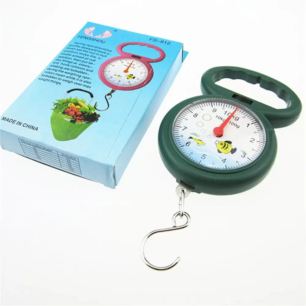 Travel Luggage Portable Spring Scale 10kg Weighing Numeral Pointer Hanging Scale RANDOM COLOR