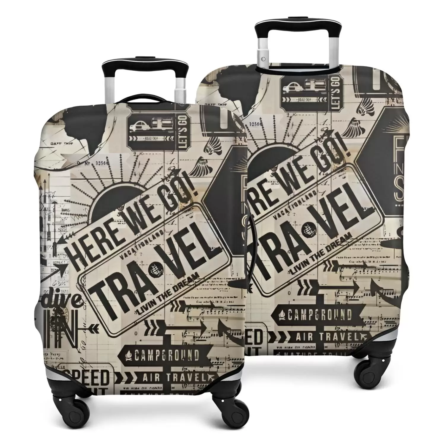 Travel Luggage cover washable Suitcase Protector Spandex Luggage Cover Fit 18-20 Inch Luggage - Here we go Travel