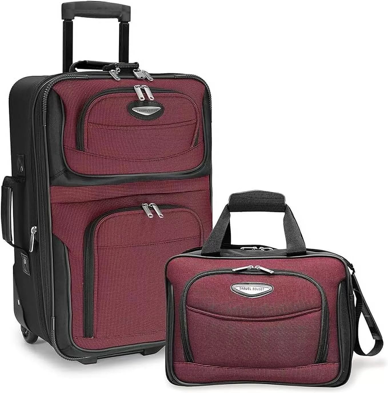 Travel Select Amsterdam Expandable Rolling Upright Luggage. Burgundy. 2-Piece Set