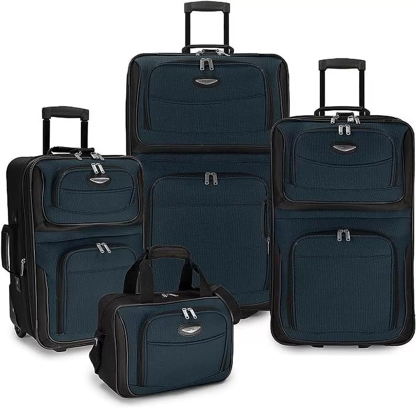 Travel Select Amsterdam Expandable Rolling Upright Luggage. Navy. 4-Piece Set