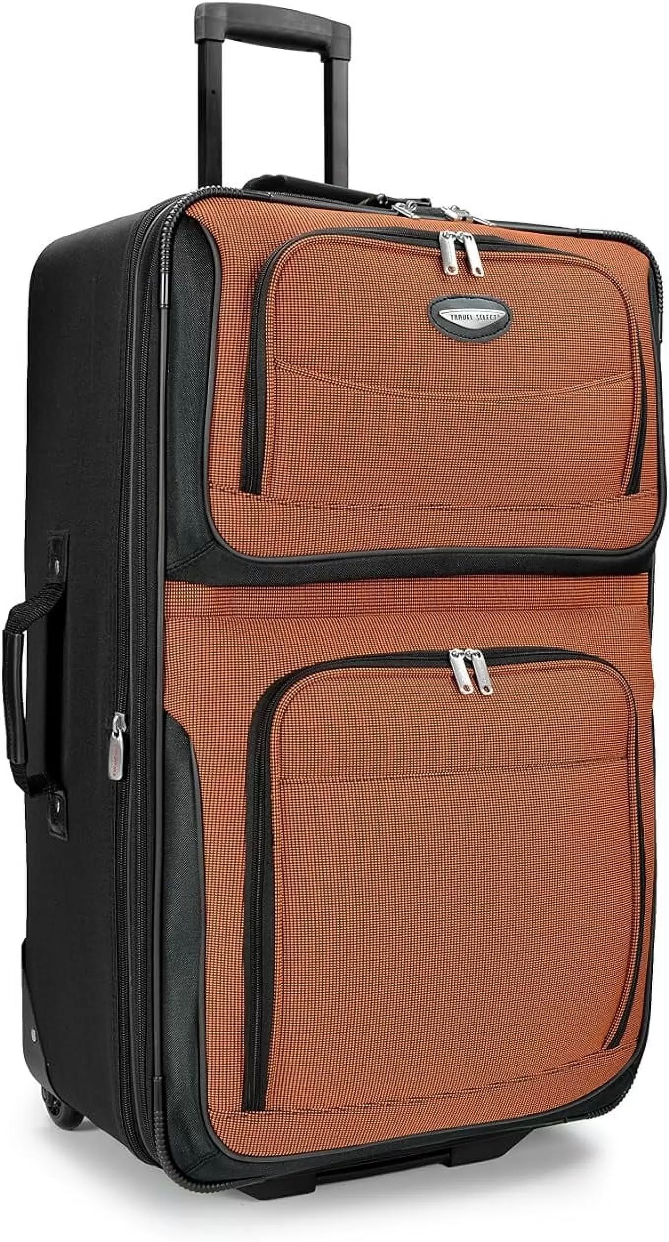 Travel Select Amsterdam Expandable Rolling Upright Luggage. Orange. Checked-Large 29-Inch