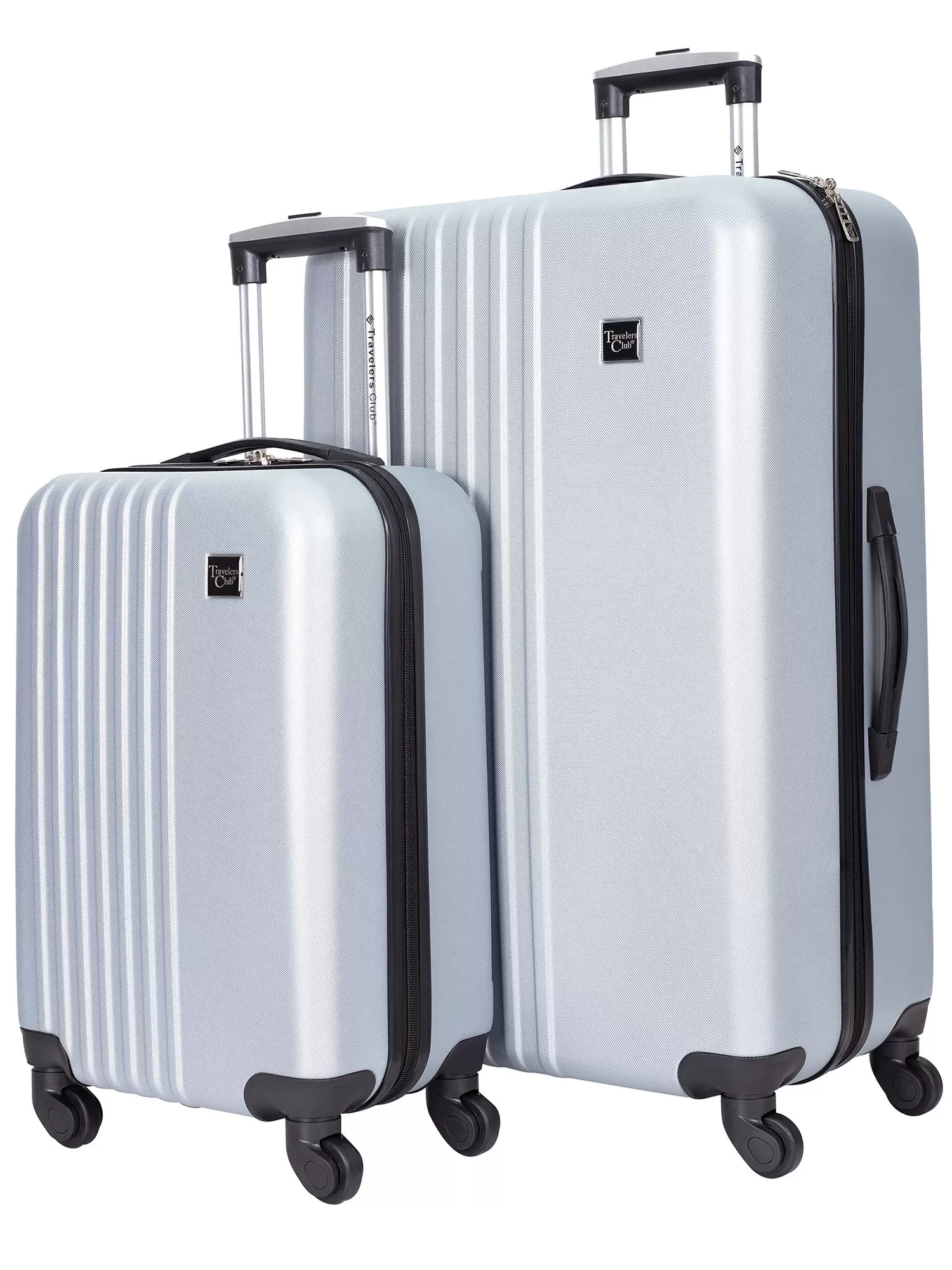 Travelers Club 2 Pc. Abs Spinner Rolling Hardside Luggage Set - Silver