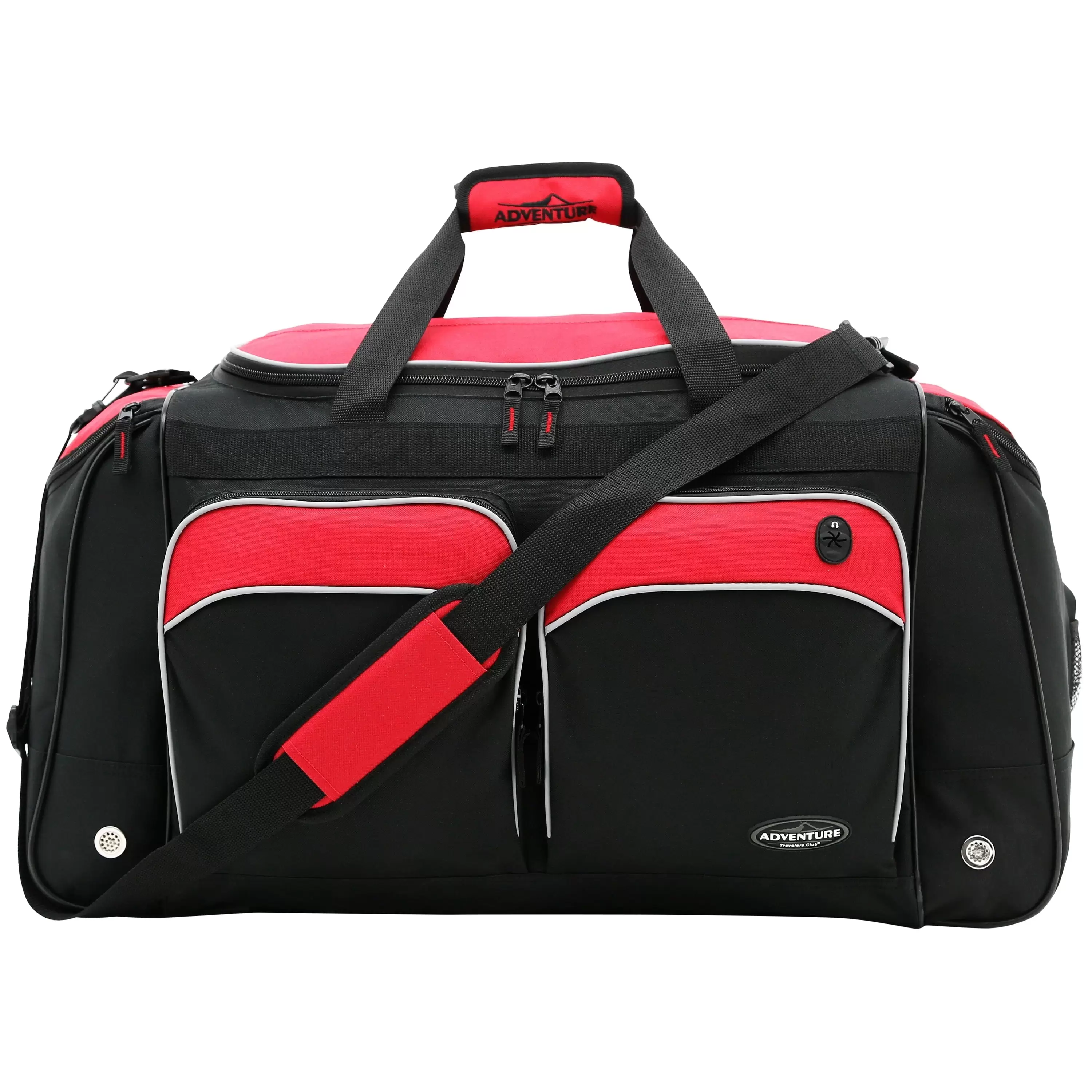 Travelers Club Traveler's Club Adventurer 28-inch Multi-Pocket Duffle Bag Red