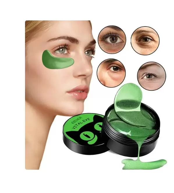 Travelwant 60Pcs/Box 30 Pairs Korean Aloe Vera Hyaluronic Acid Collagen Under Eye Gel Patches Mask. Treatment for Puffy Eyes. Dark Circles. Anti Wrinkle Pads. Moisturizing