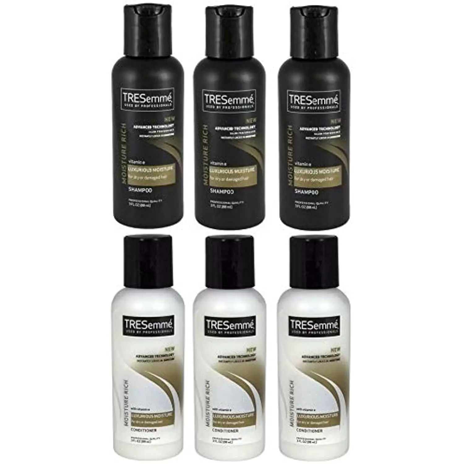 Tresemme Moisture Rich Shampoo & Conditioner. 3 Fl. Oz. Travel Size (3 Duo Sets)