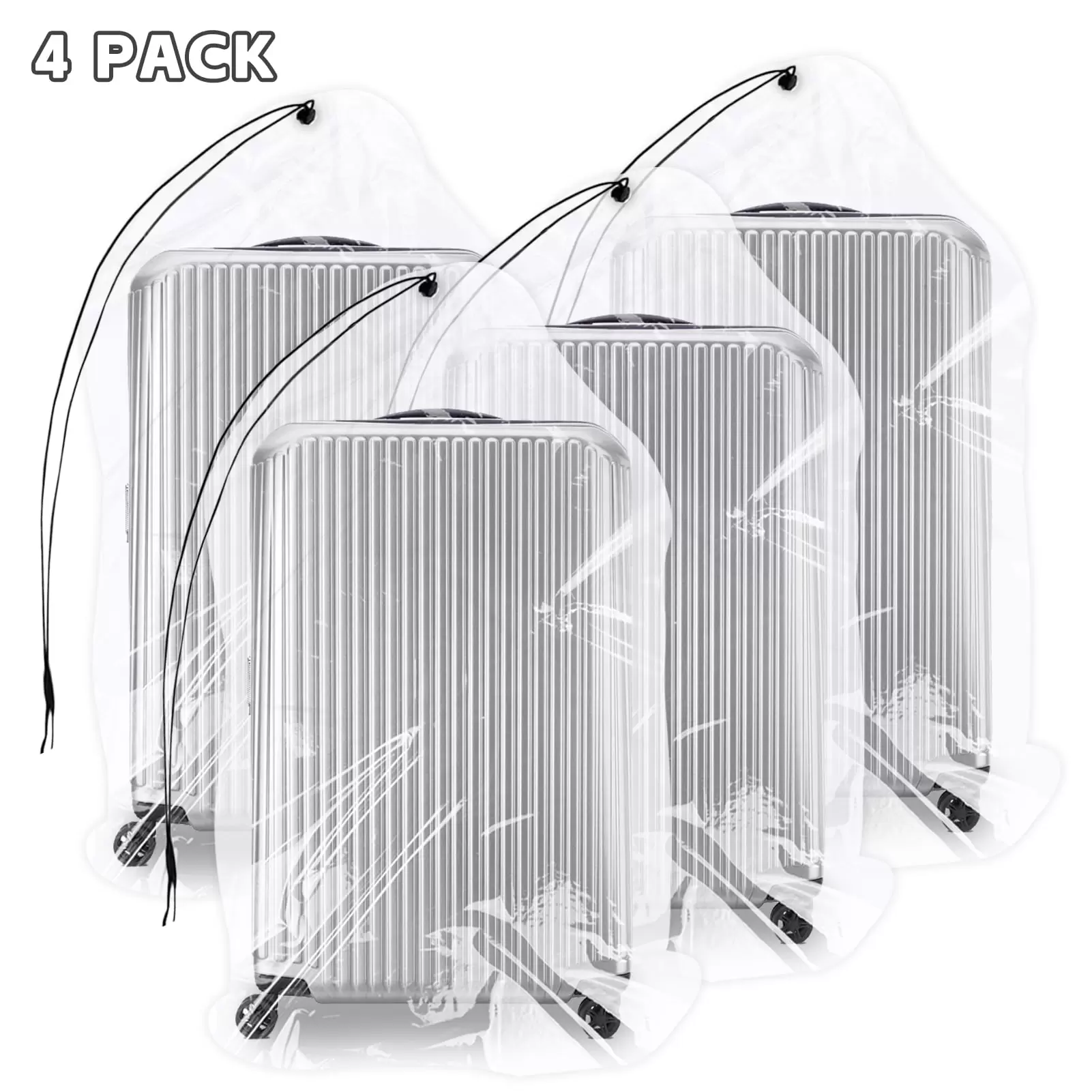 Trinka 31x62 Extra Large Clear Drawstring Dust Cover Bags (Set of 4) - Versatile Storage Solution for Luggage. Suitcase. and Household Organization