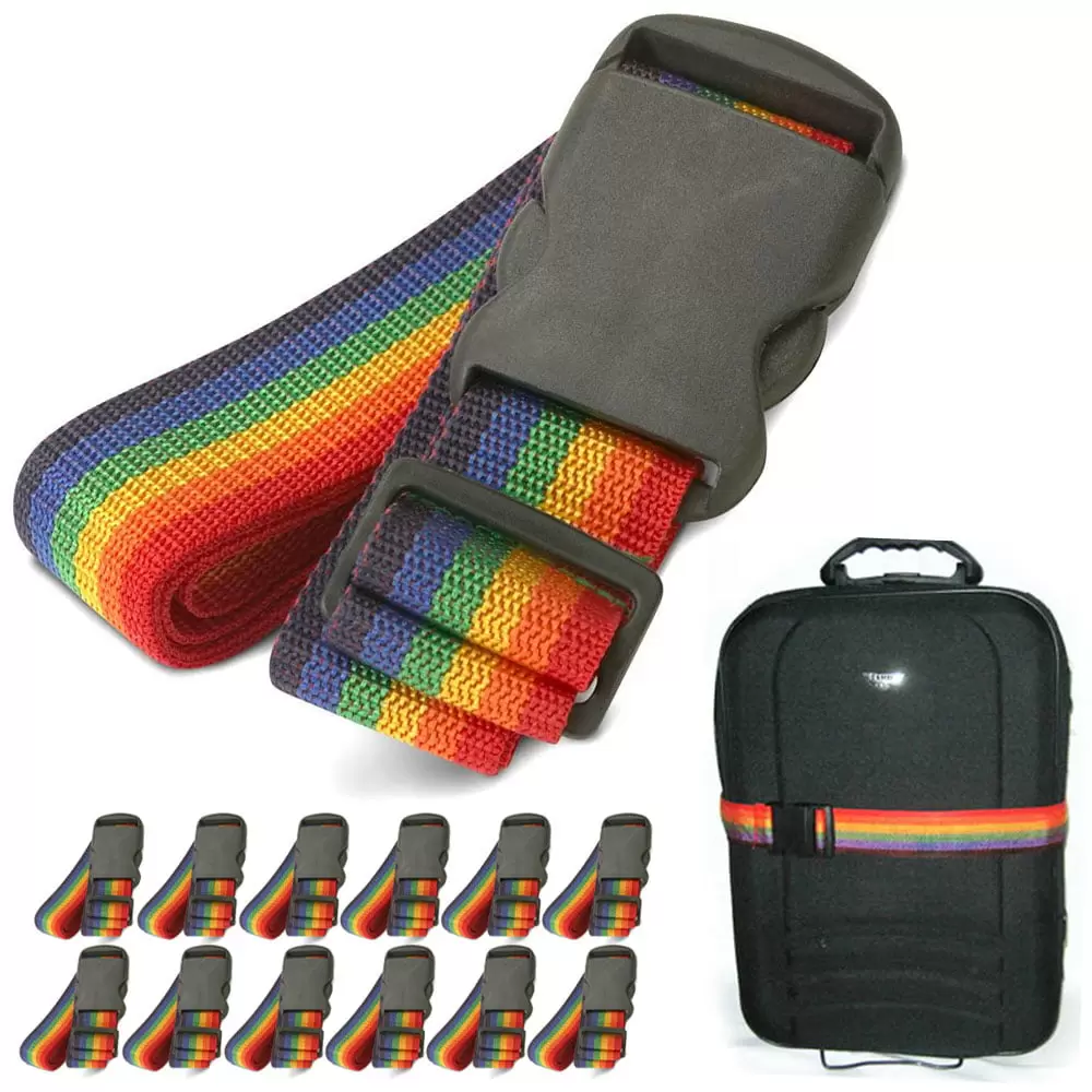 Trisonic 12 Cross Luggage Rainbow Strap Belt Secure Durable Travel Suitcase Baggage Bag