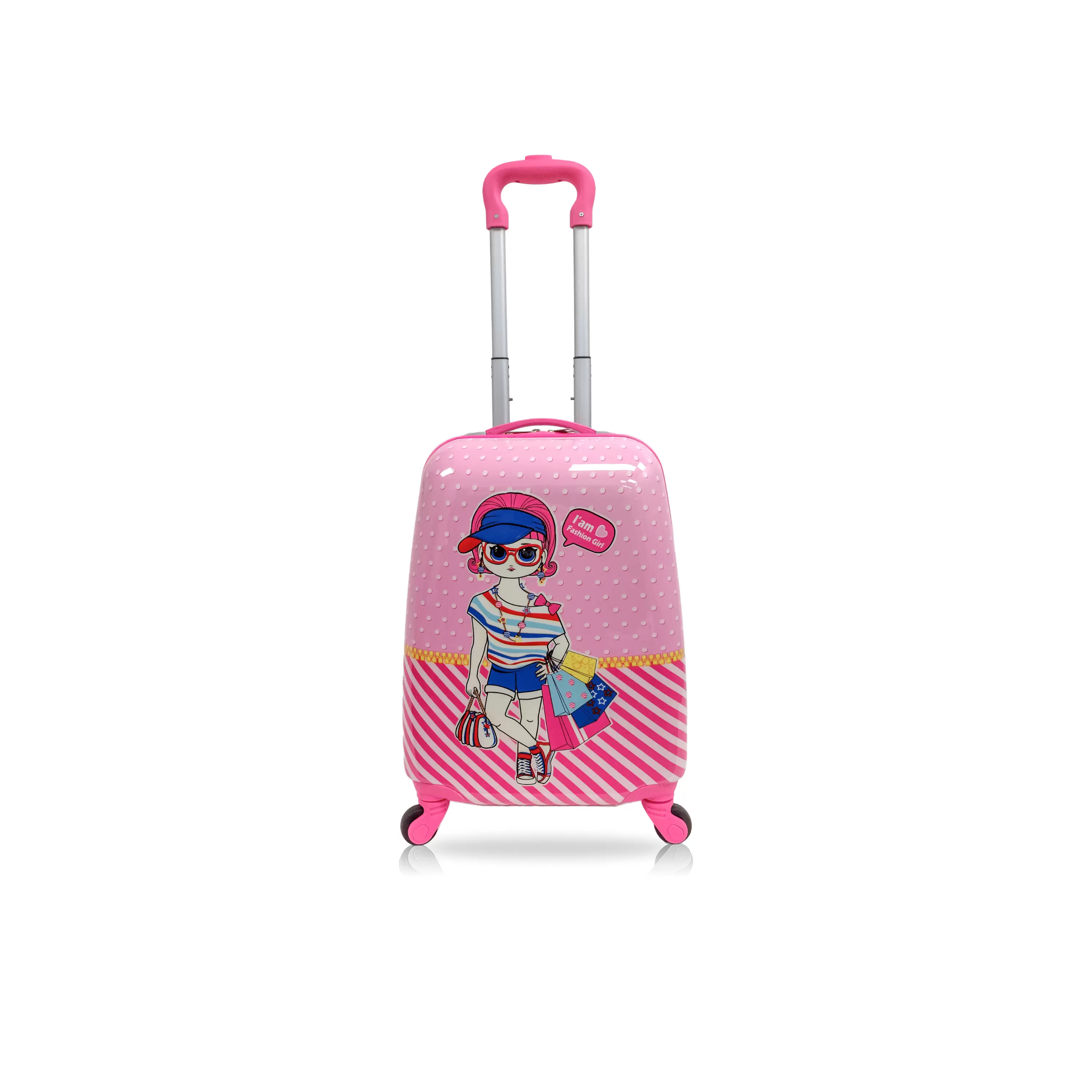 Tucci Fashion Girl Hardside Kids 18 Suitcase for Kids-Cute Lightweight Kids Luggage with Wheels