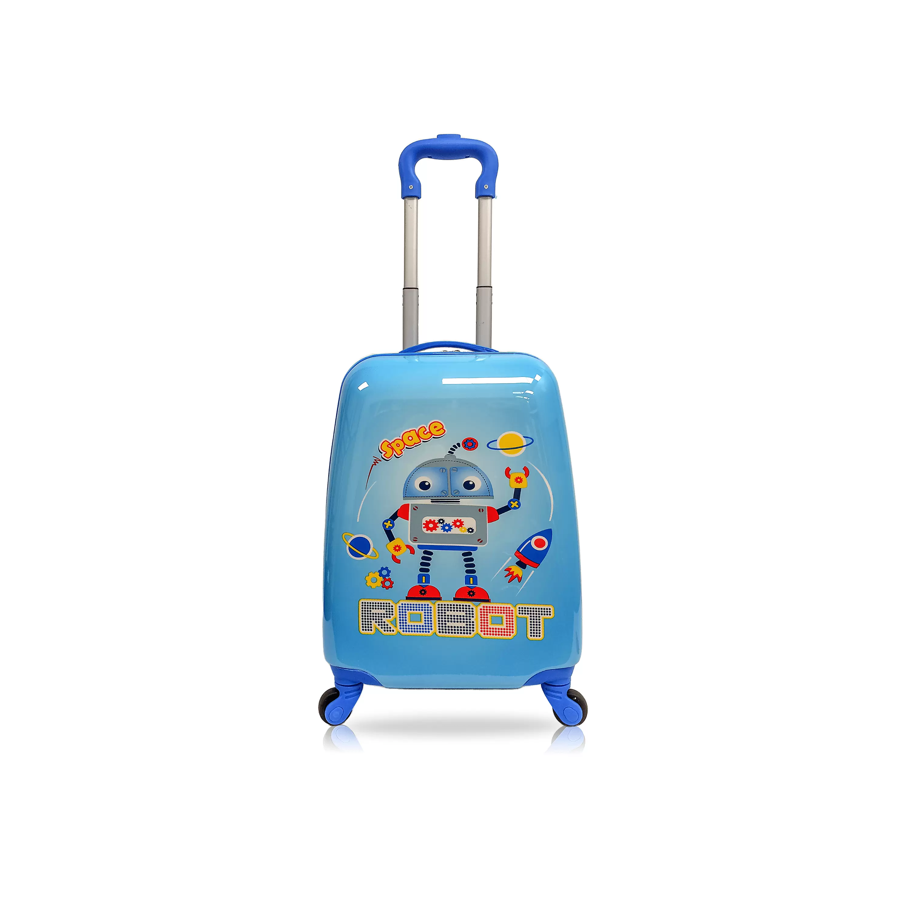 Tucci SPACE-ROBO Hardside Kids 18 Suitcase for Kids-Cute Lightweight Kids Luggage with Wheels