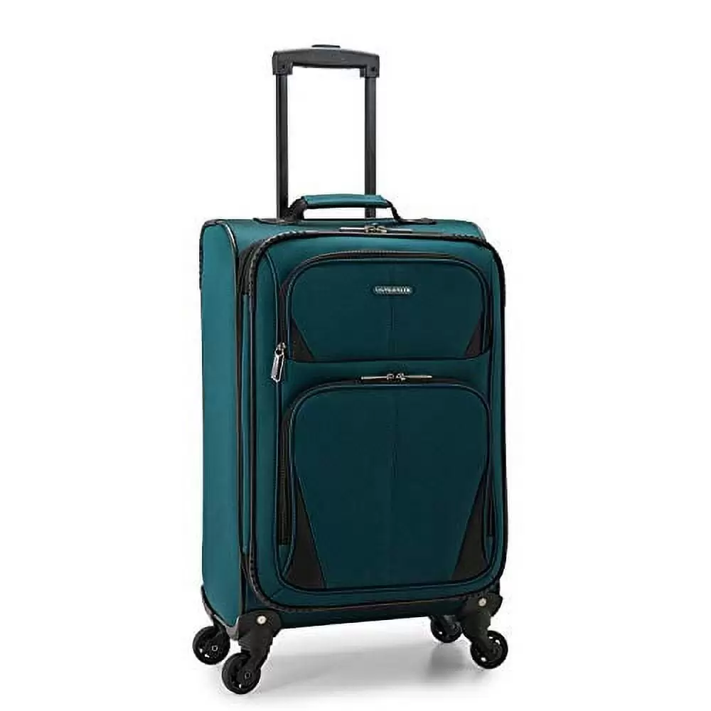 U.S. Traveler Aviron Bay Expandable Softside Luggage with Spinner Wheels. Teal. Carry-on 22-Inch