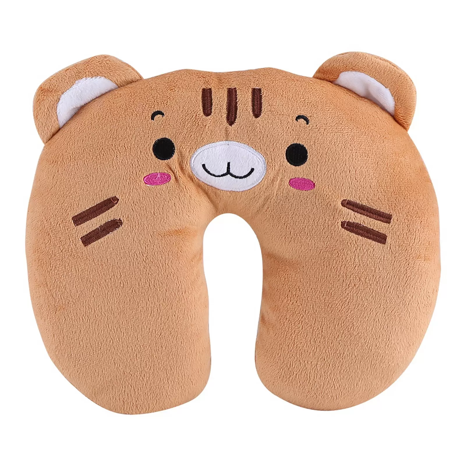 U-shaped Travel Pillows Cartoon.Animal Travel Neck PP Cotton Pillow Soft U Shaped Car Head Rest Toy Cushion for Airplanes Car Train Luggage [Tiger]