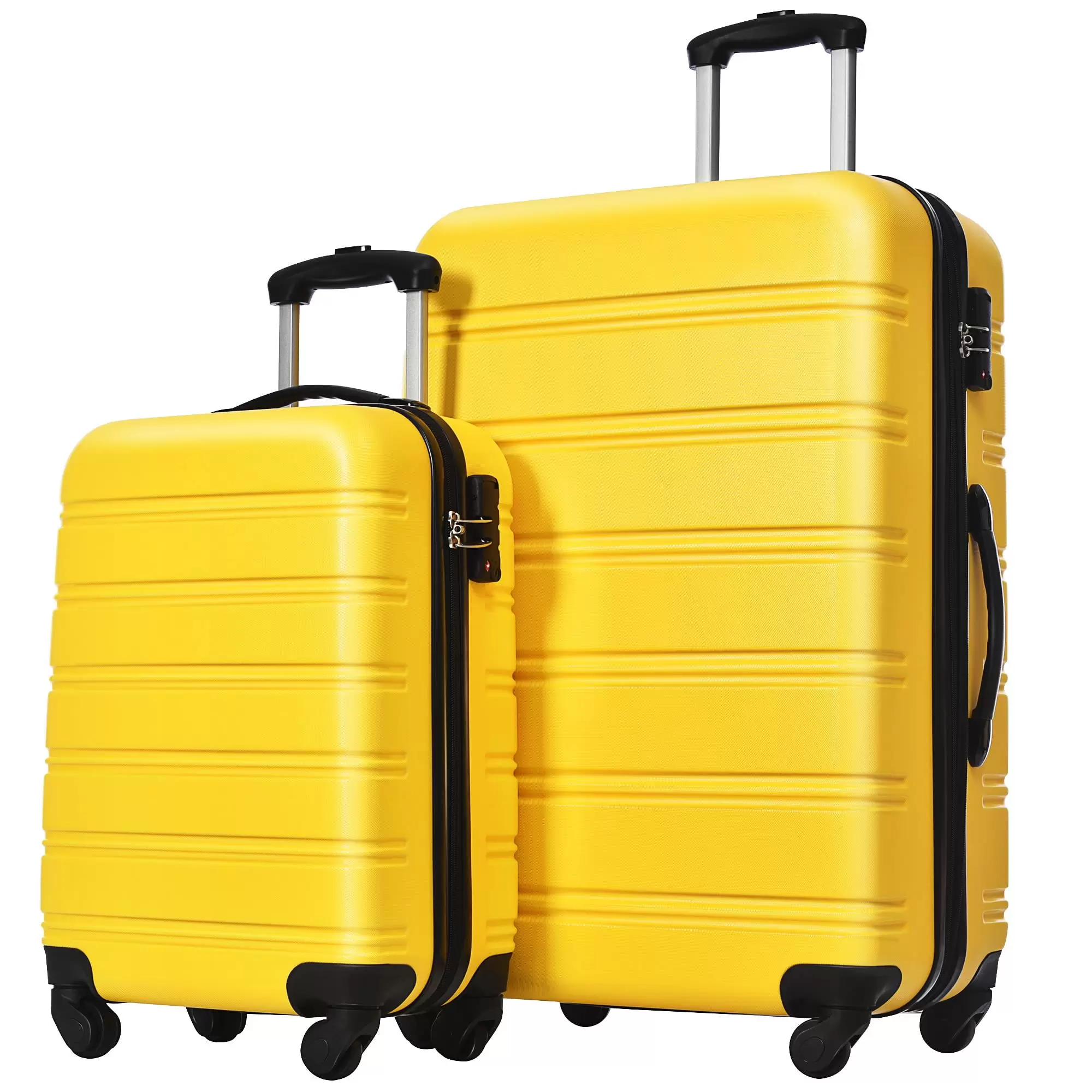 UBesGoo Luggage Set. 20'' 28'' Hardshell Lightweight Luggage Spinner Suitcase Travel with TSA Lock. Yellow