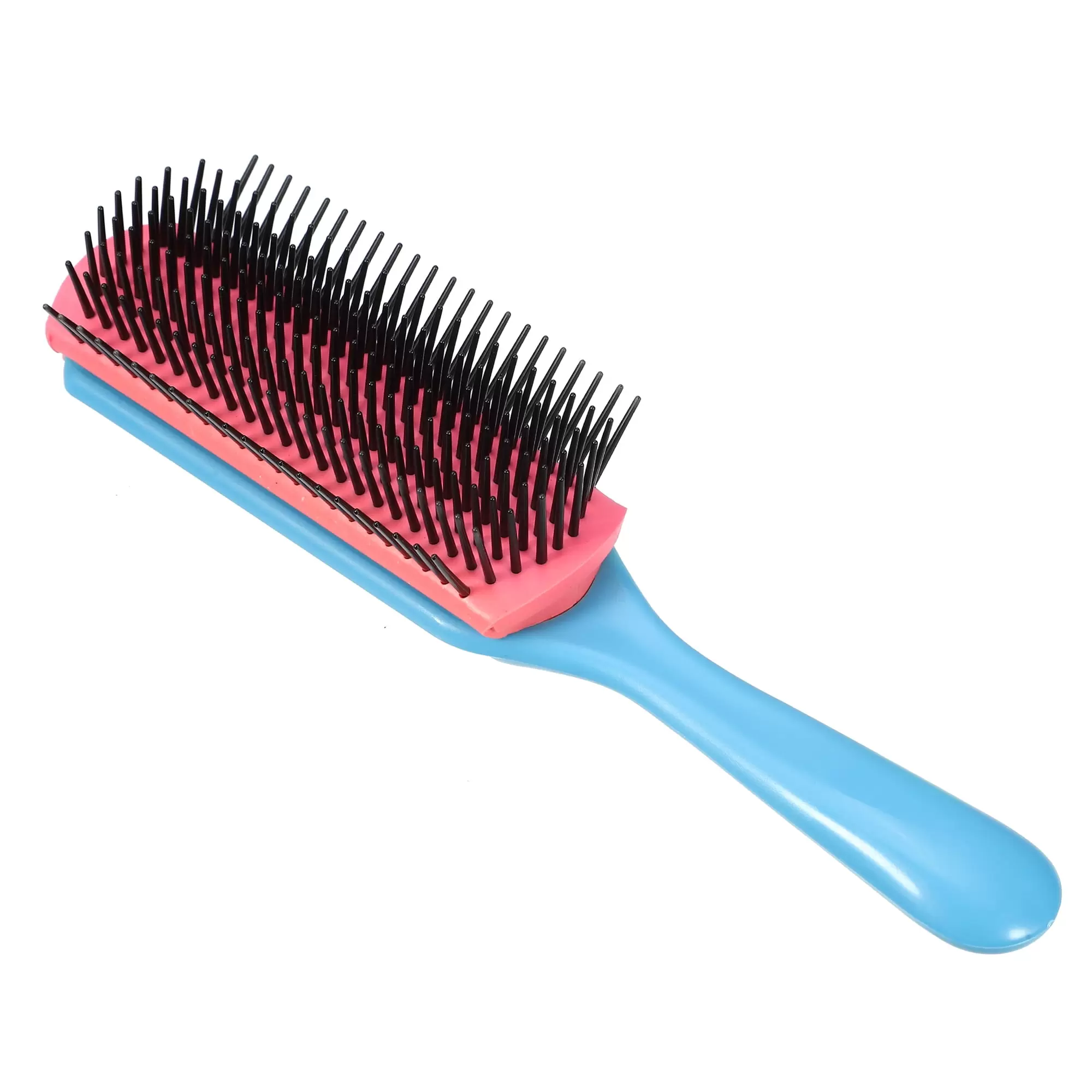 Unique Bargains Hair Brush 9 Row Styling Brush for Women Detangling Brush Travel Wet Hair Brush for Curly Straight Hair Blue. Red