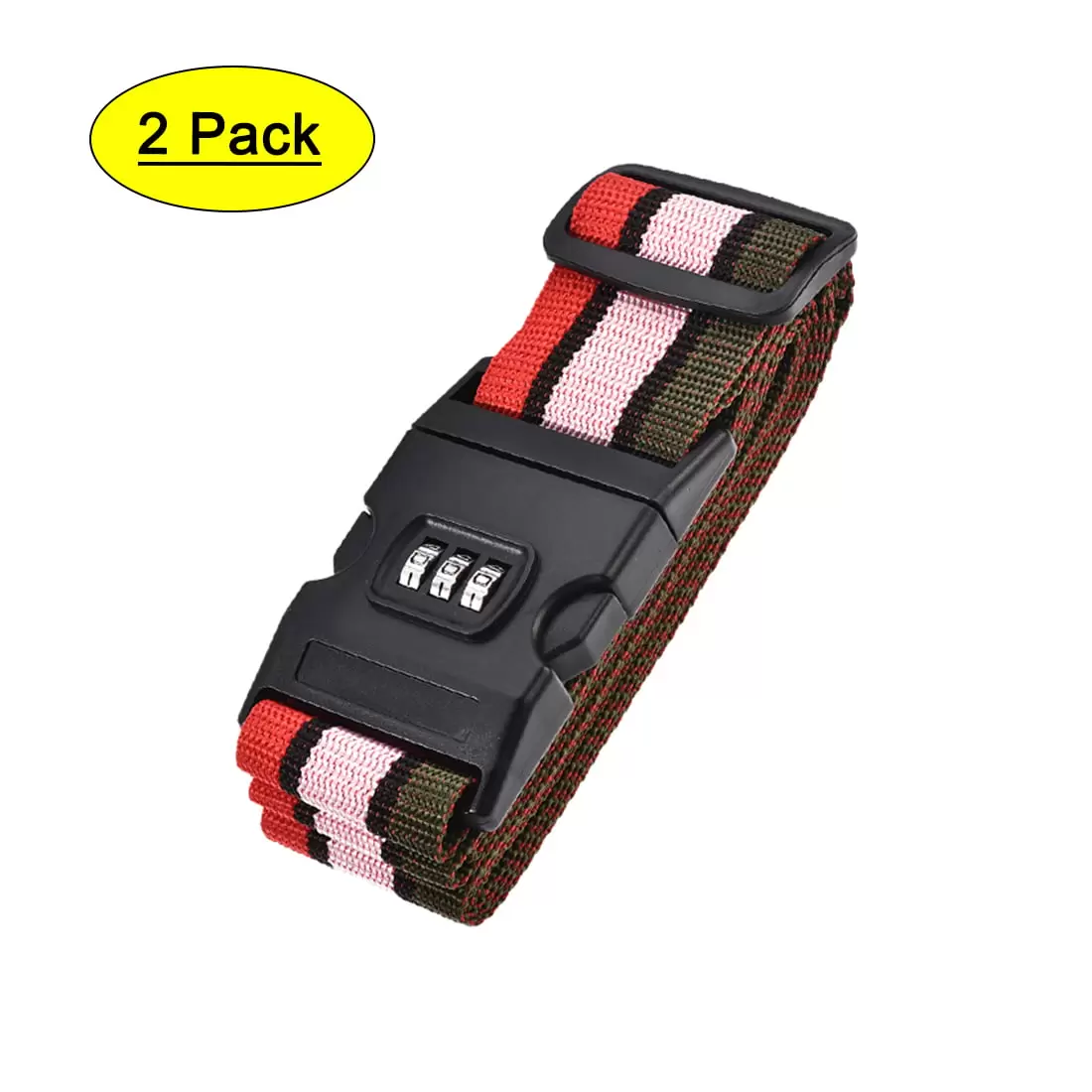 Unique Bargains Luggage Straps Suitcase Belts with Buckle PP Travel Packing Accessories 79 Length 2Pcs