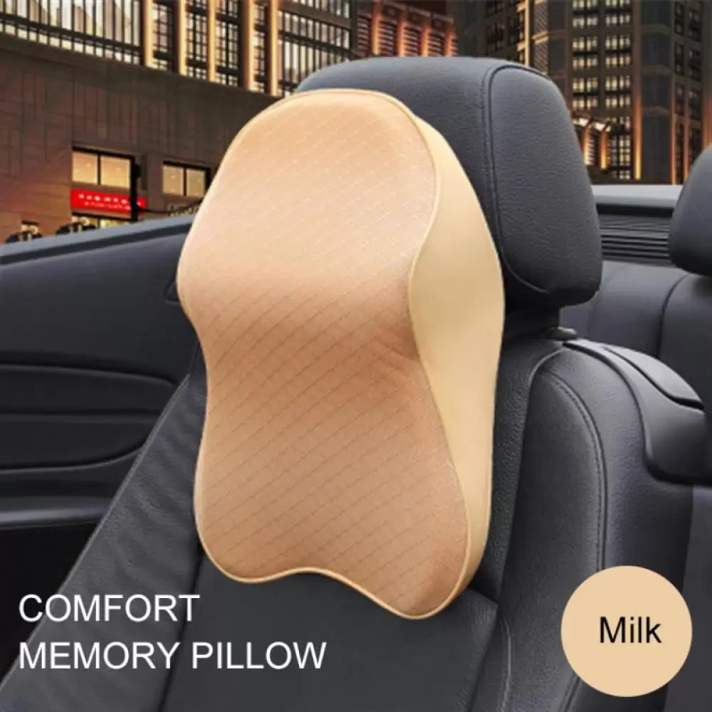 Universal Car Seat Headrest Pillow Memory Foam Pad Head Neck Rest Back Support Cushion