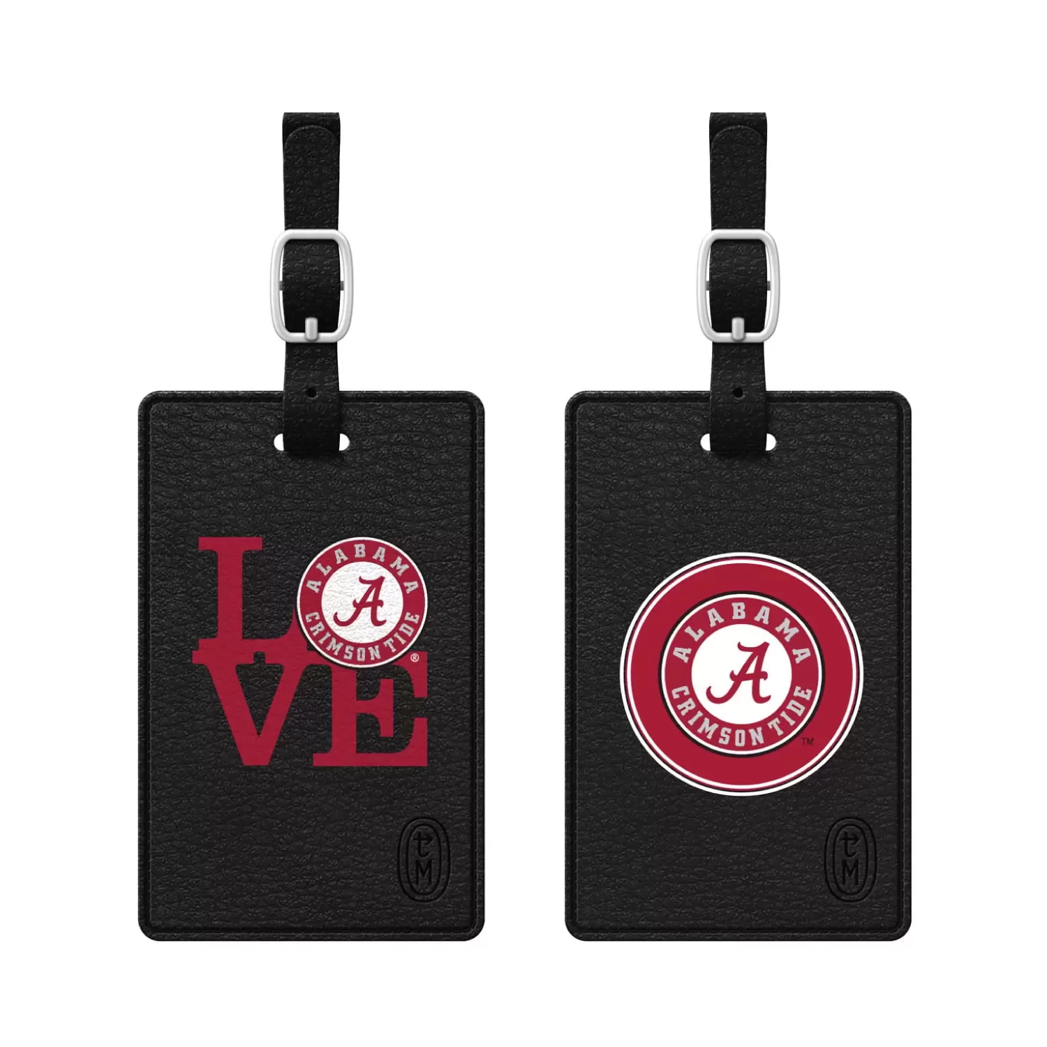 University of Alabama Black Bag Tag. Classic+LOVE 2PK