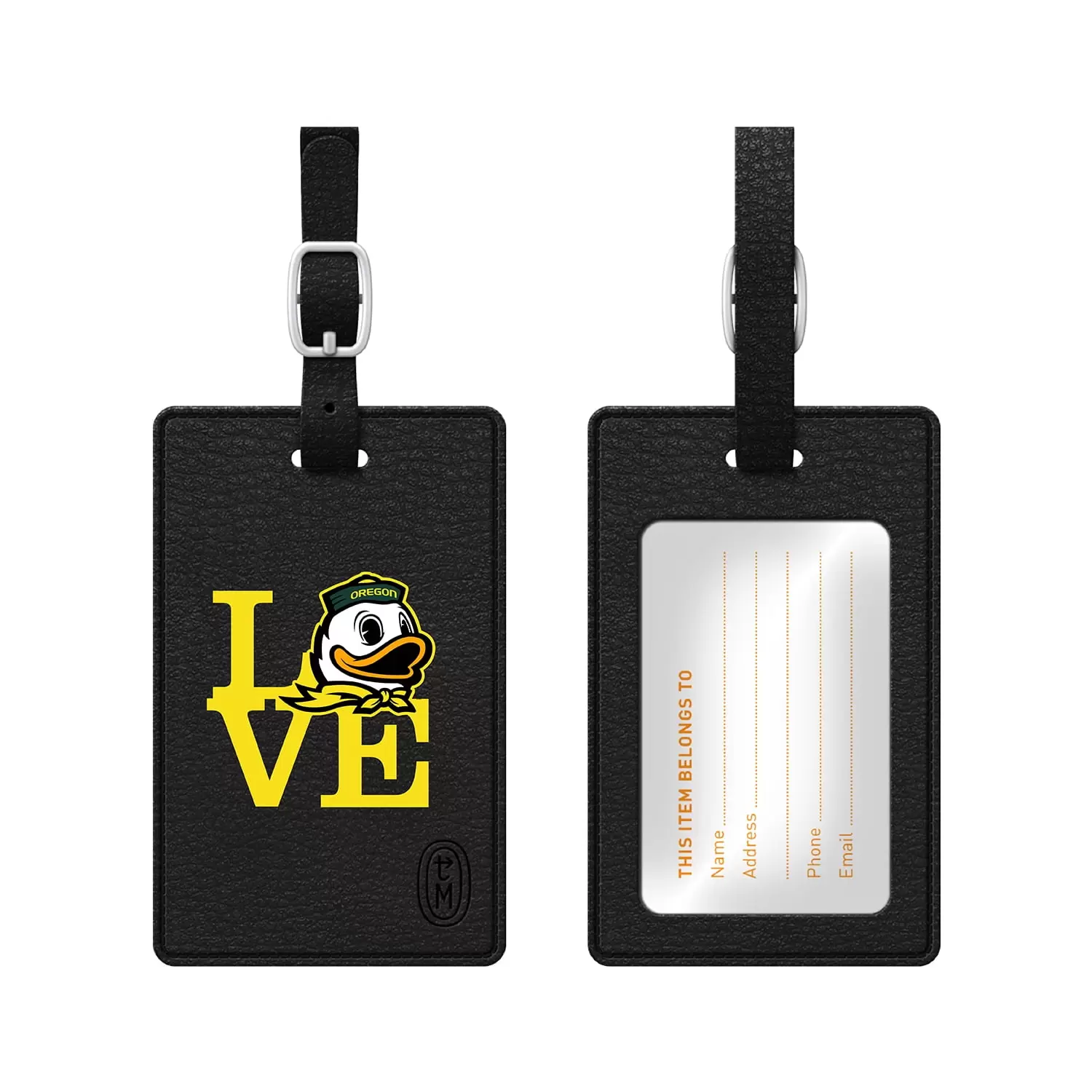 University of Oregon Black Bag Tag. Love V1