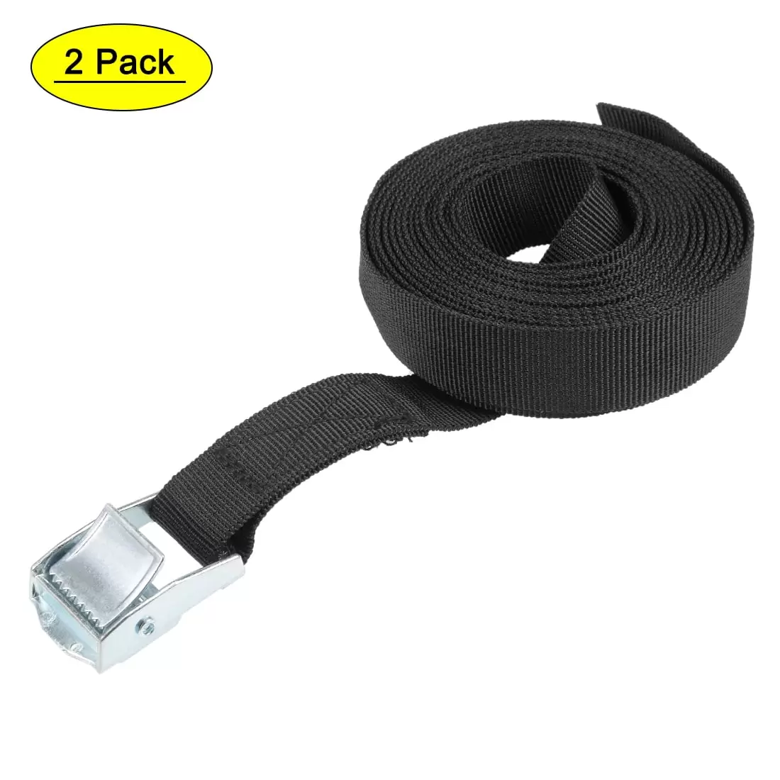 Uxcell 1.07ft Cam Buckle Tie Down Lashing Strap Polypropylene Black 2pcs