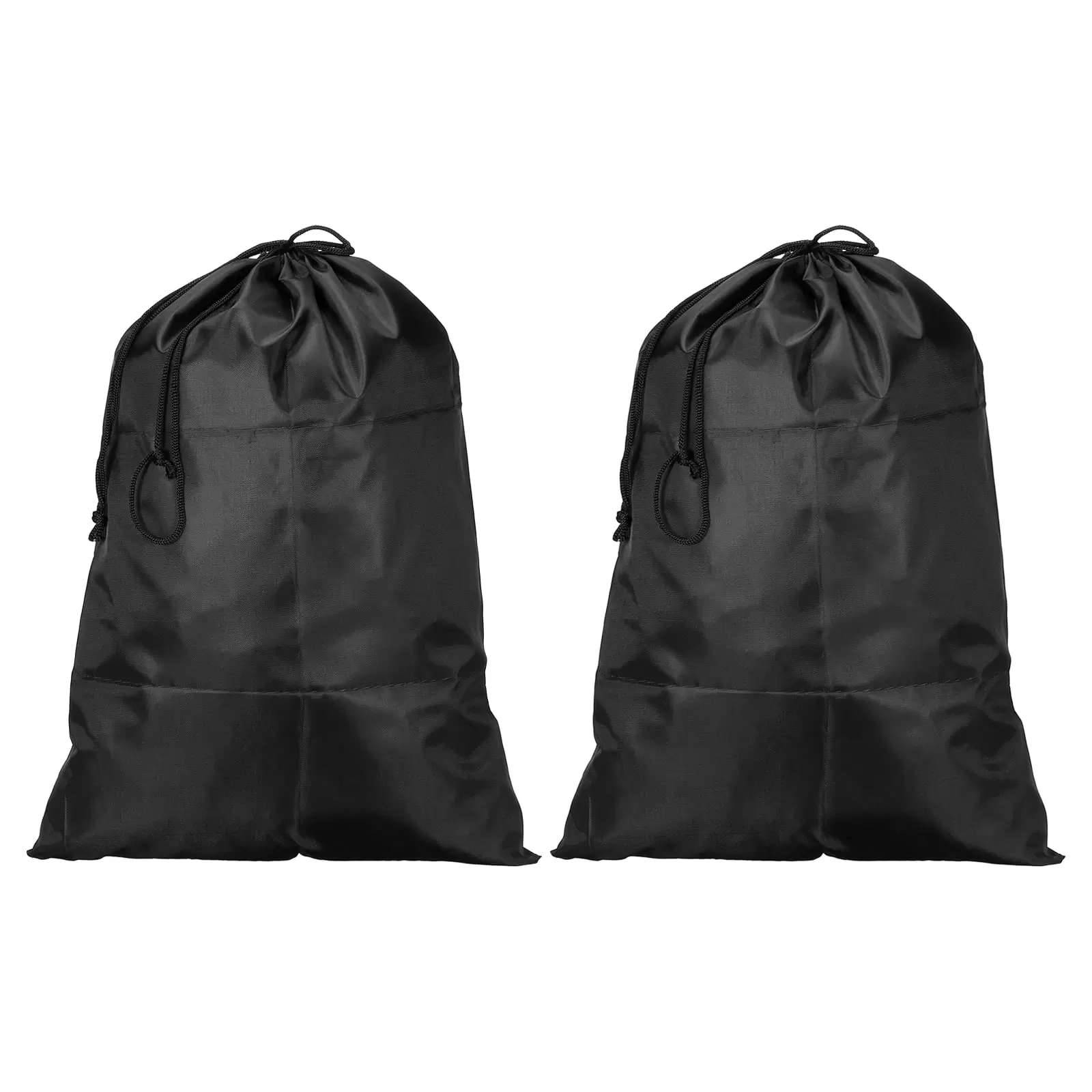 Uxcell 16.5 Height Clothes Storage Double Drawstring Bag for Camping. Black 2 Pack